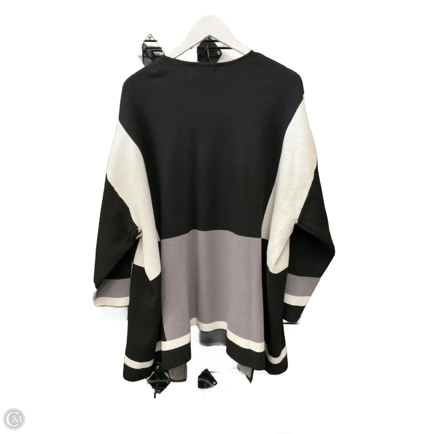 Sweater Cardigan By Rafaella In Black & Grey, Size: 3x
