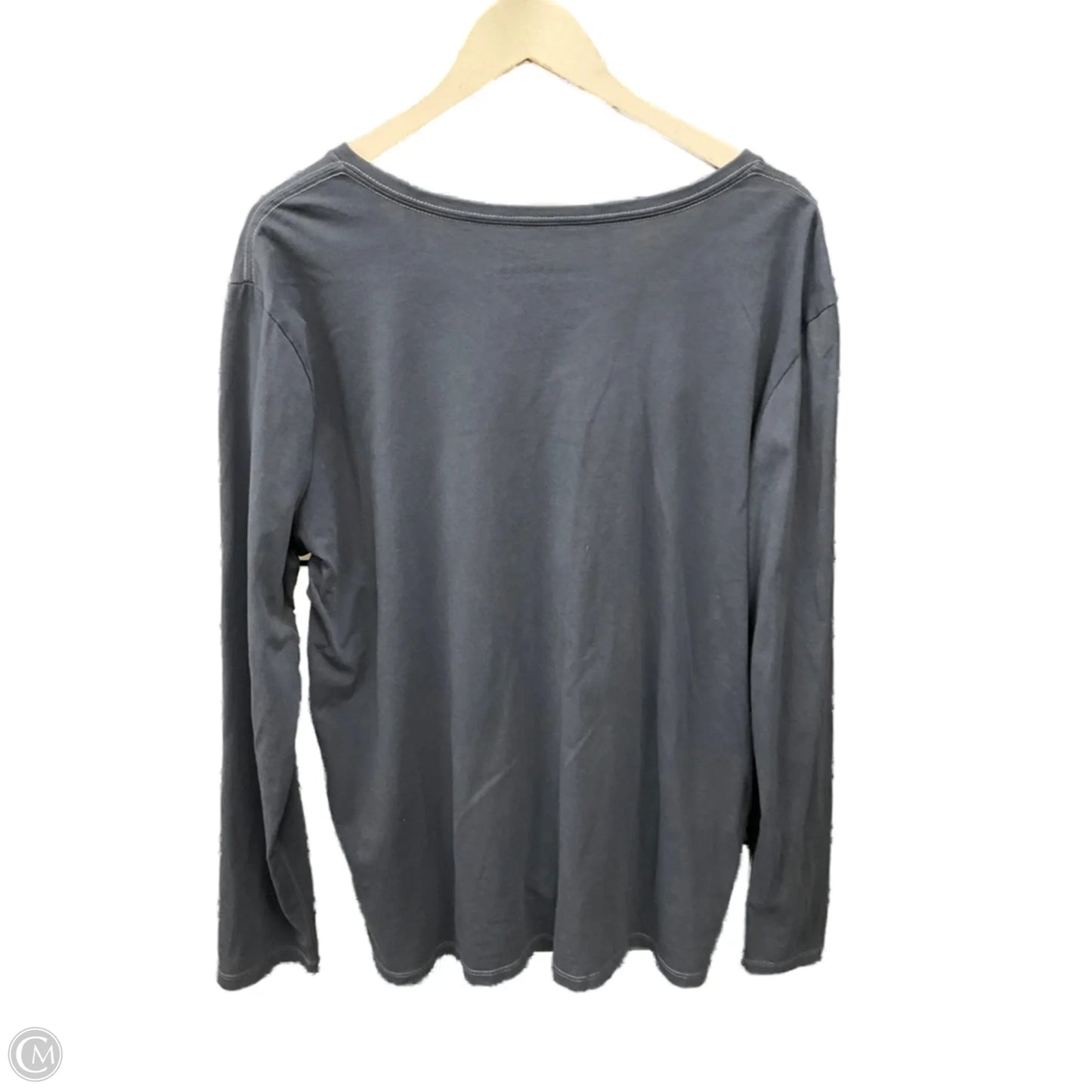 Top Long Sleeve By Life Is Good In Blue, Size: 2x
