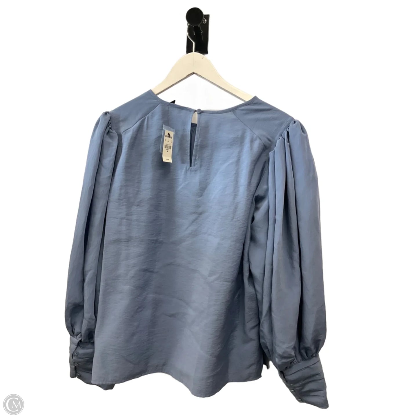 Blouse Long Sleeve By Express In Blue, Size: M