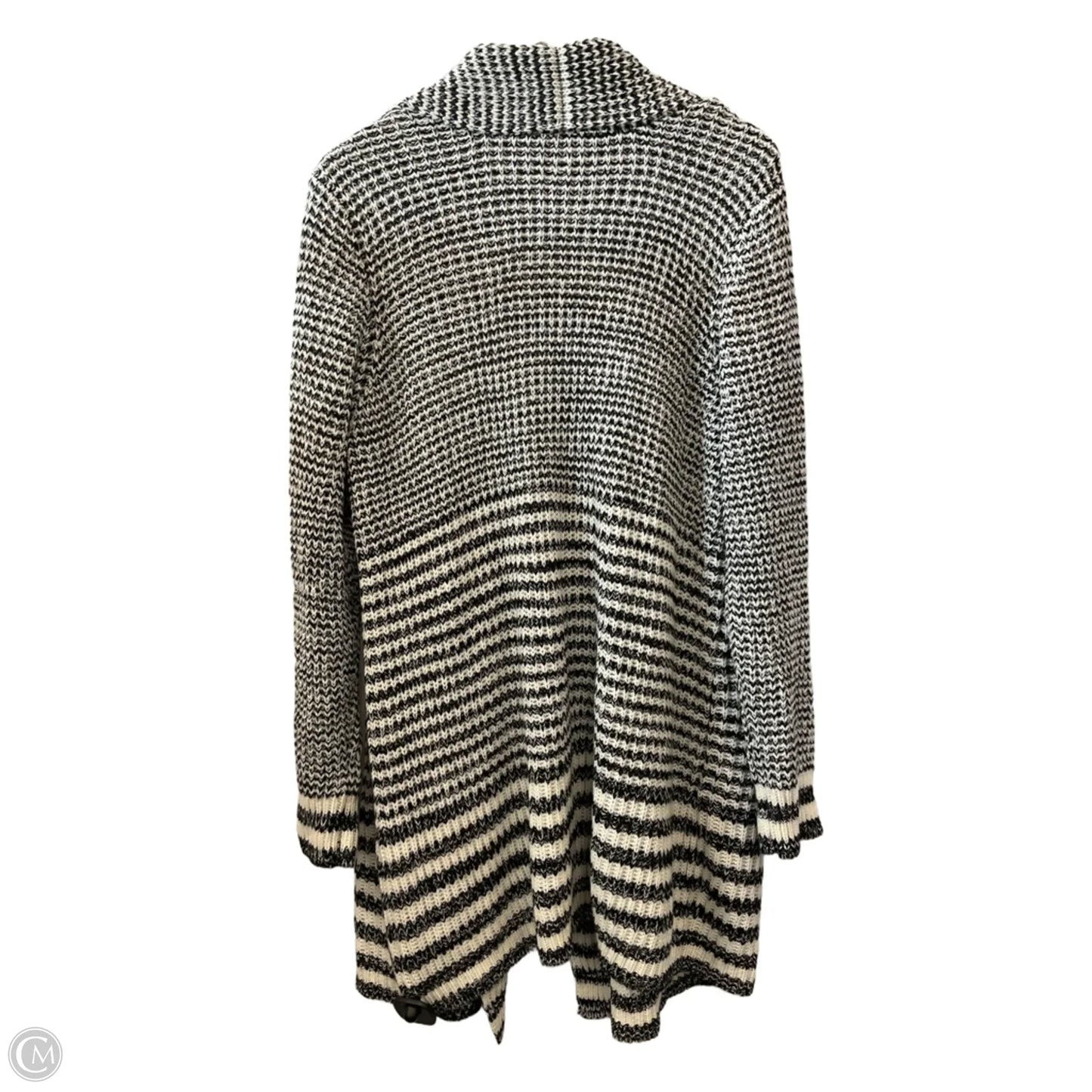 Sweater Cardigan By Clothes Mentor In Black & White, Size: 2x