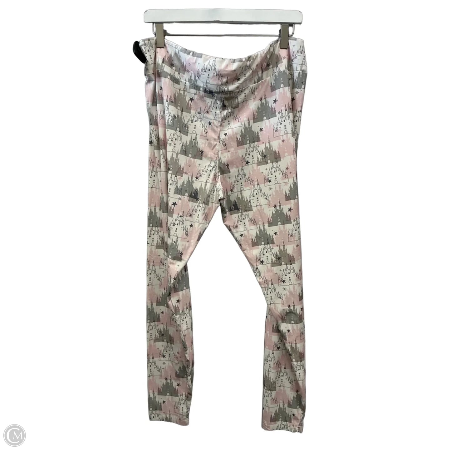 Athletic Leggings By Disney In Pink & White, Size: Xl