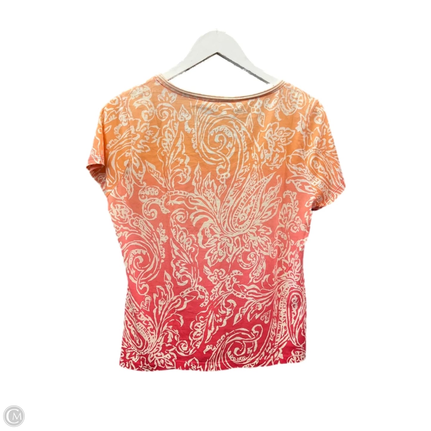 Top Short Sleeve By Talbots In Orange & Pink, Size: M