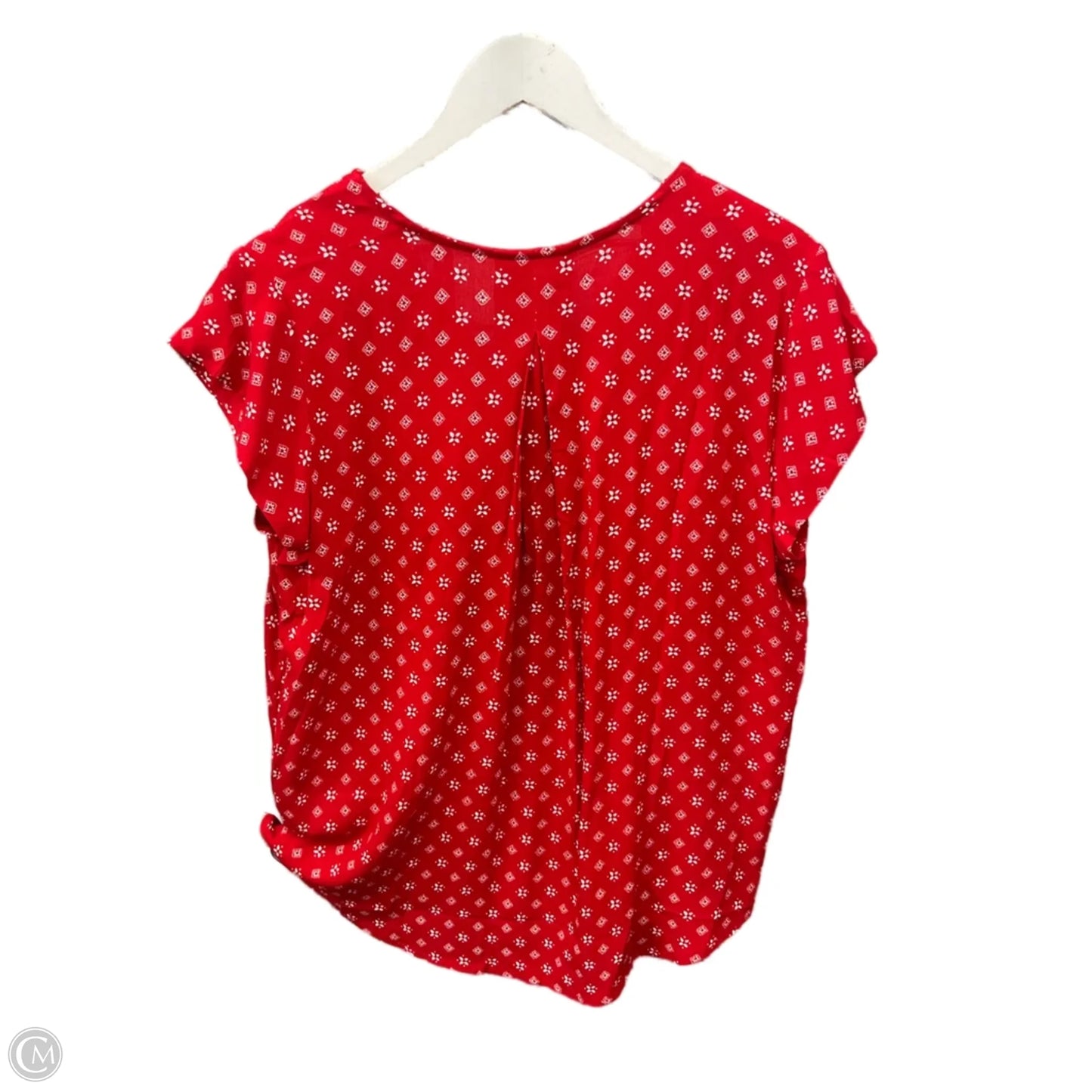 Top Short Sleeve By Liz Claiborne In Red, Size: L