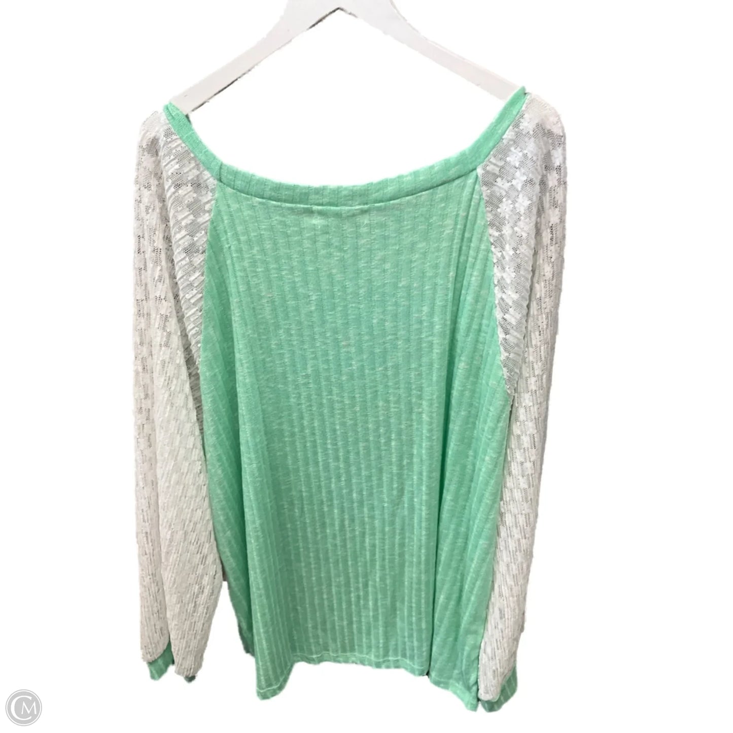 Top Long Sleeve Basic By Haptics In Green, Size: 3x