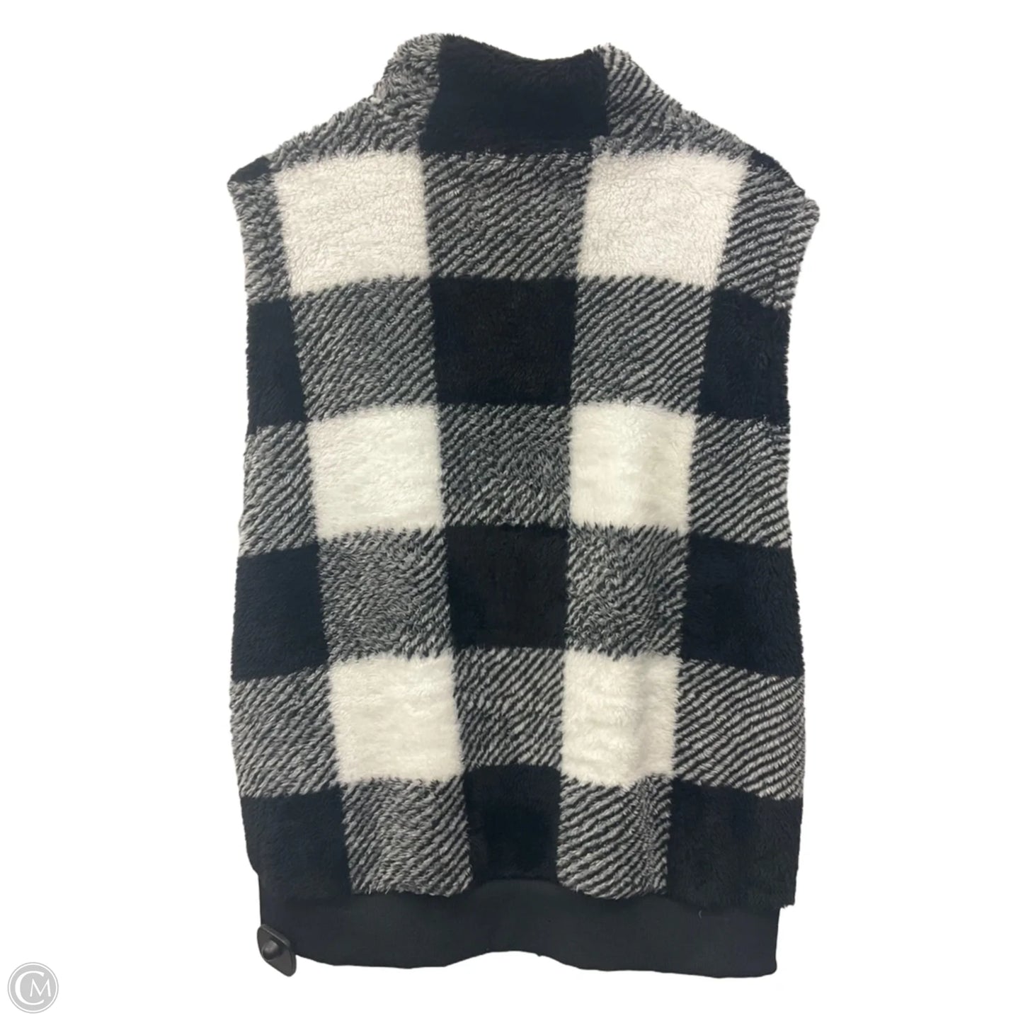 Vest Faux Fur & Sherpa By Clothes Mentor In Black & White, Size: Xl