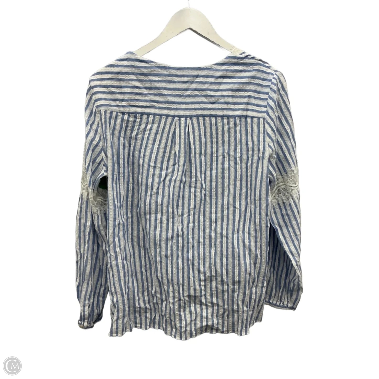 Tunic 3/4 Sleeve By Bcbg In Blue & White, Size: L