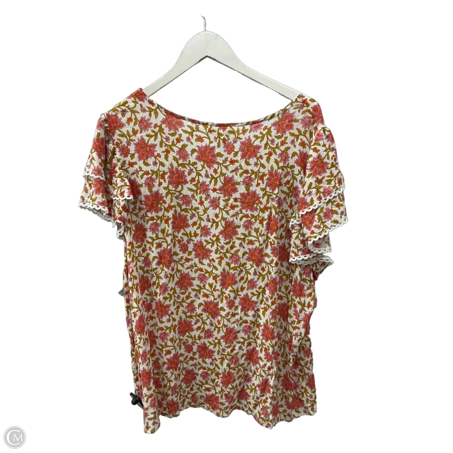 Top Short Sleeve By Cynthia Rowley In Floral Print, Size: 2x