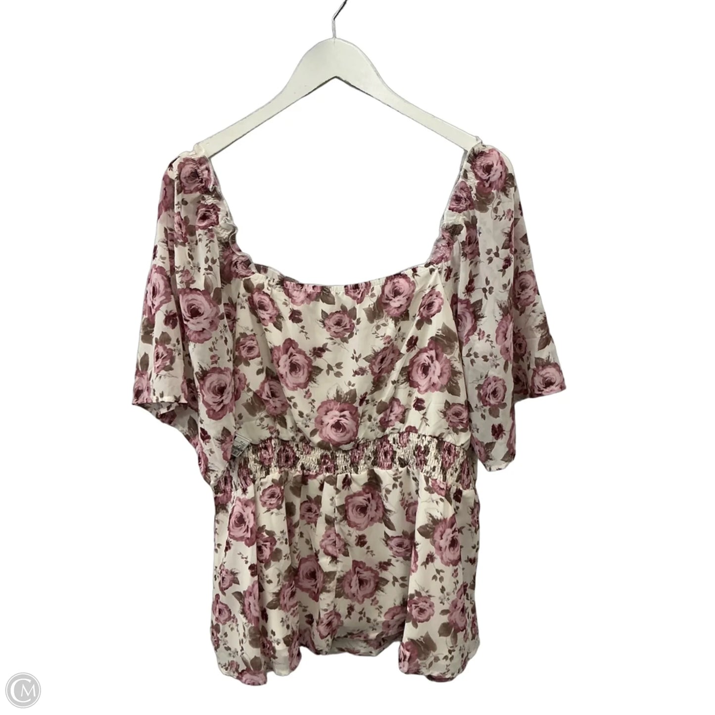 Top Short Sleeve By Bloomchic In Mauve, Size: 1x