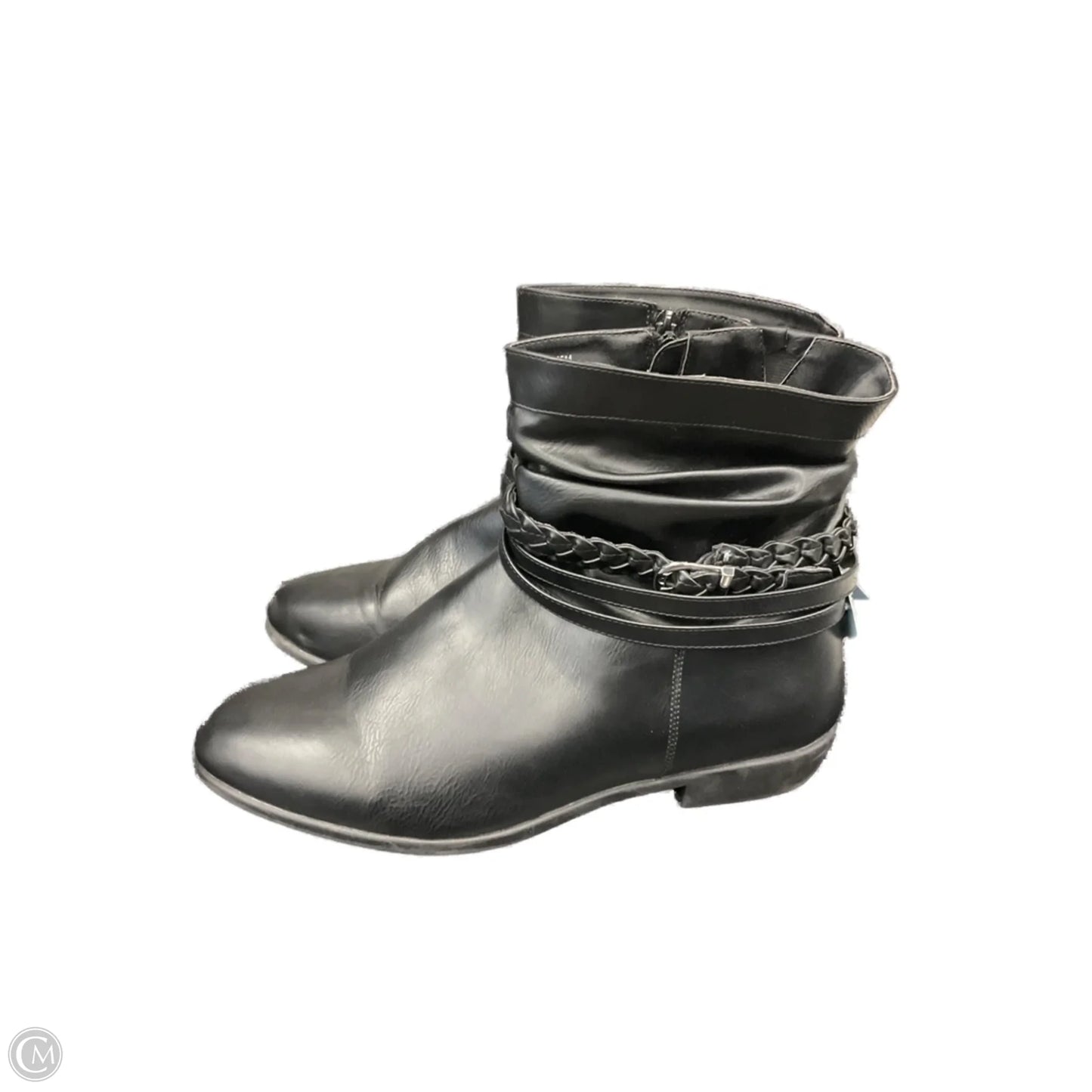 Boots Ankle Flats By Comfortview In Black, Size: 11