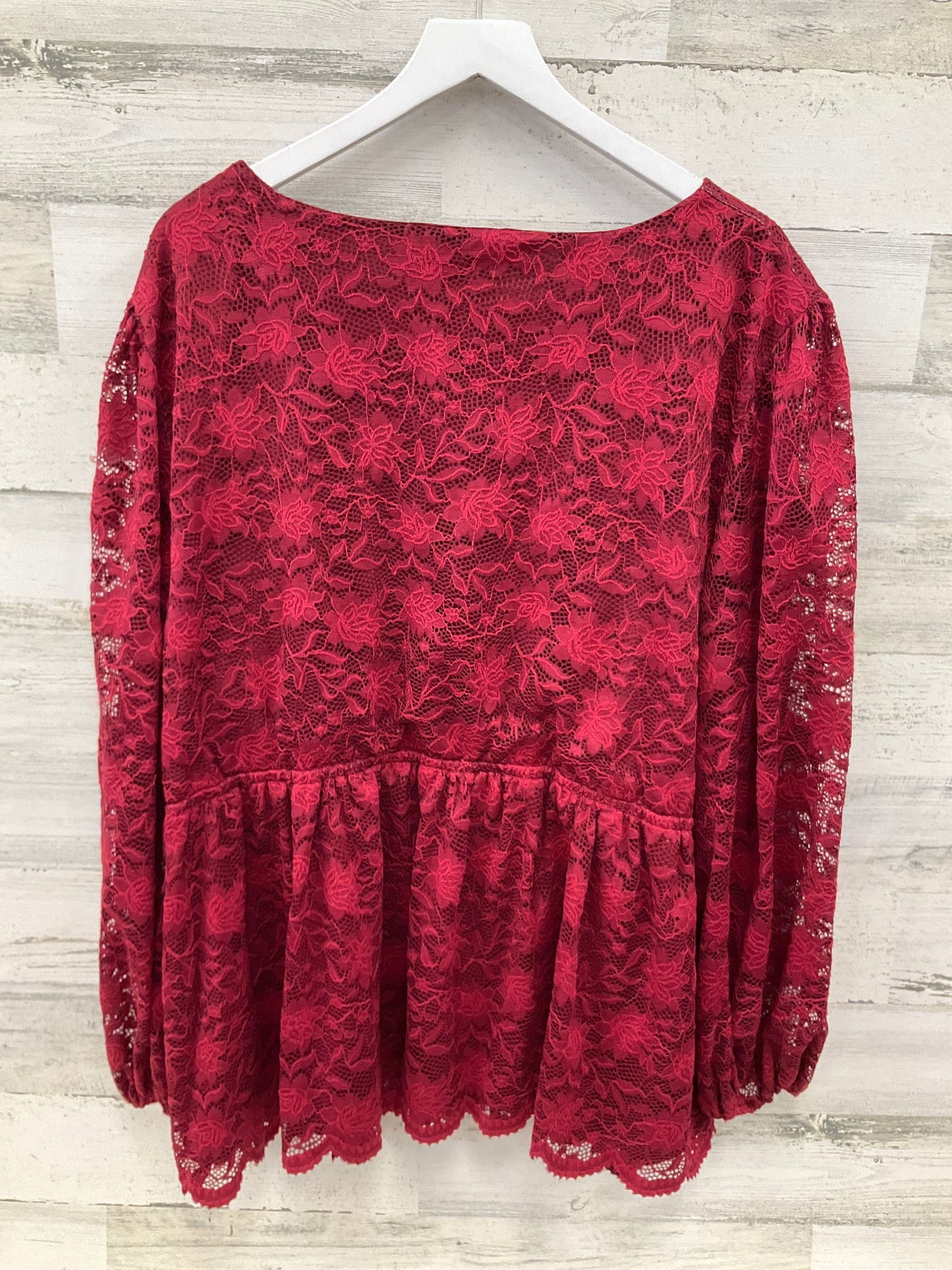 Top Long Sleeve By Maurices In Red, Size: 3x