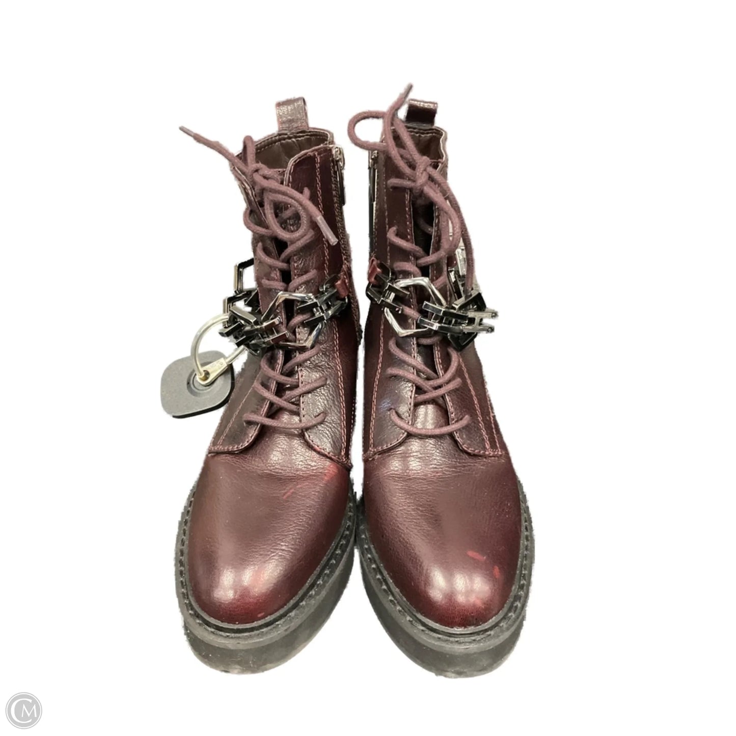 Boots Ankle Heels By Vince Camuto In Maroon, Size: 6.5