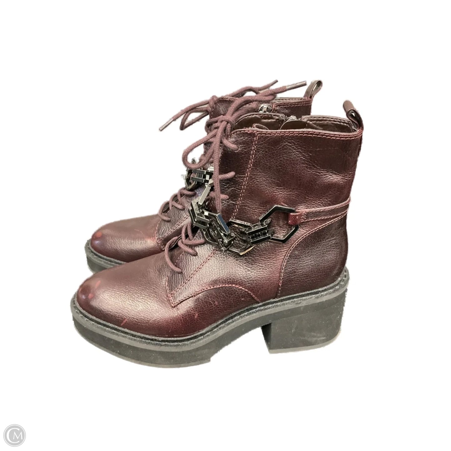 Boots Ankle Heels By Vince Camuto In Maroon, Size: 6.5