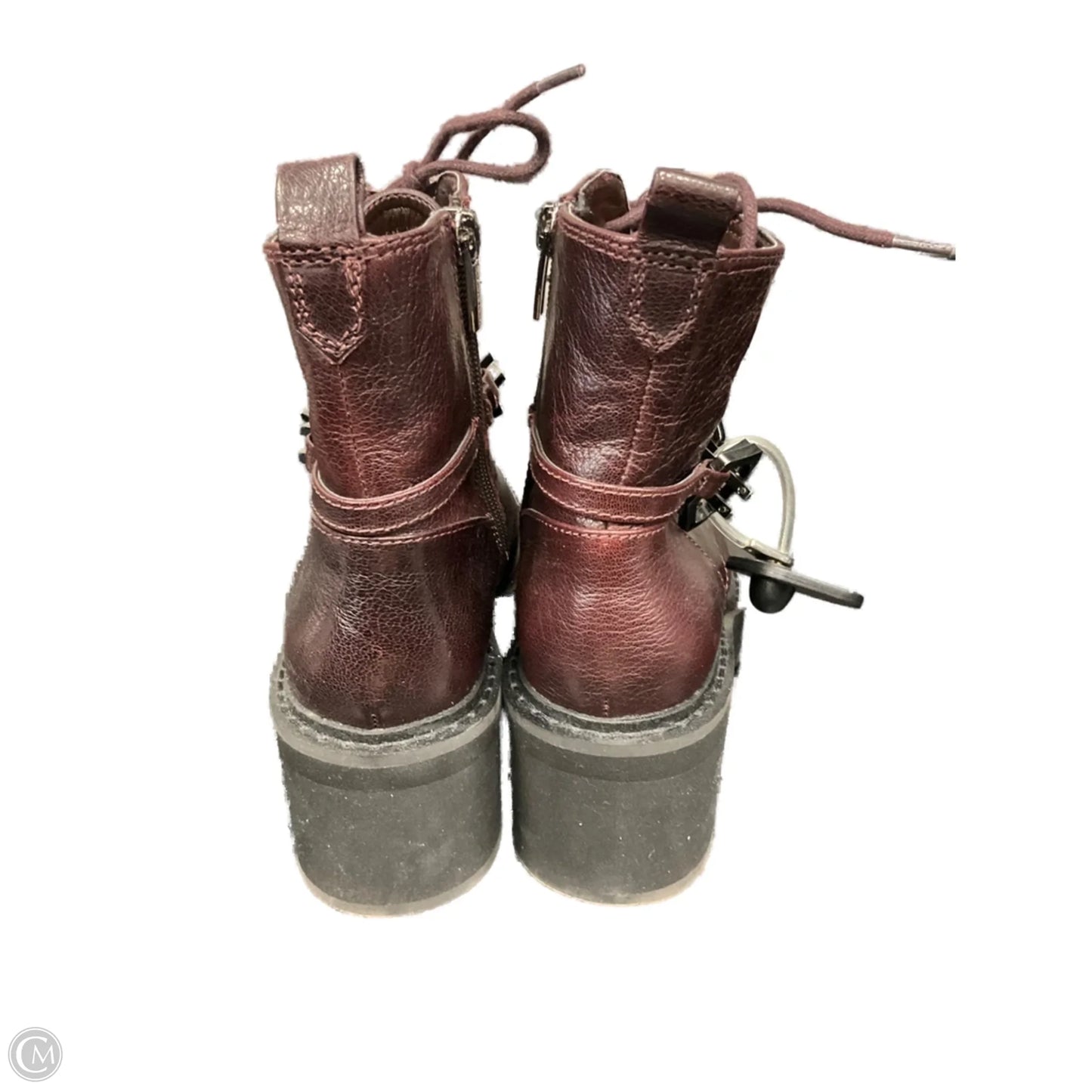 Boots Ankle Heels By Vince Camuto In Maroon, Size: 6.5