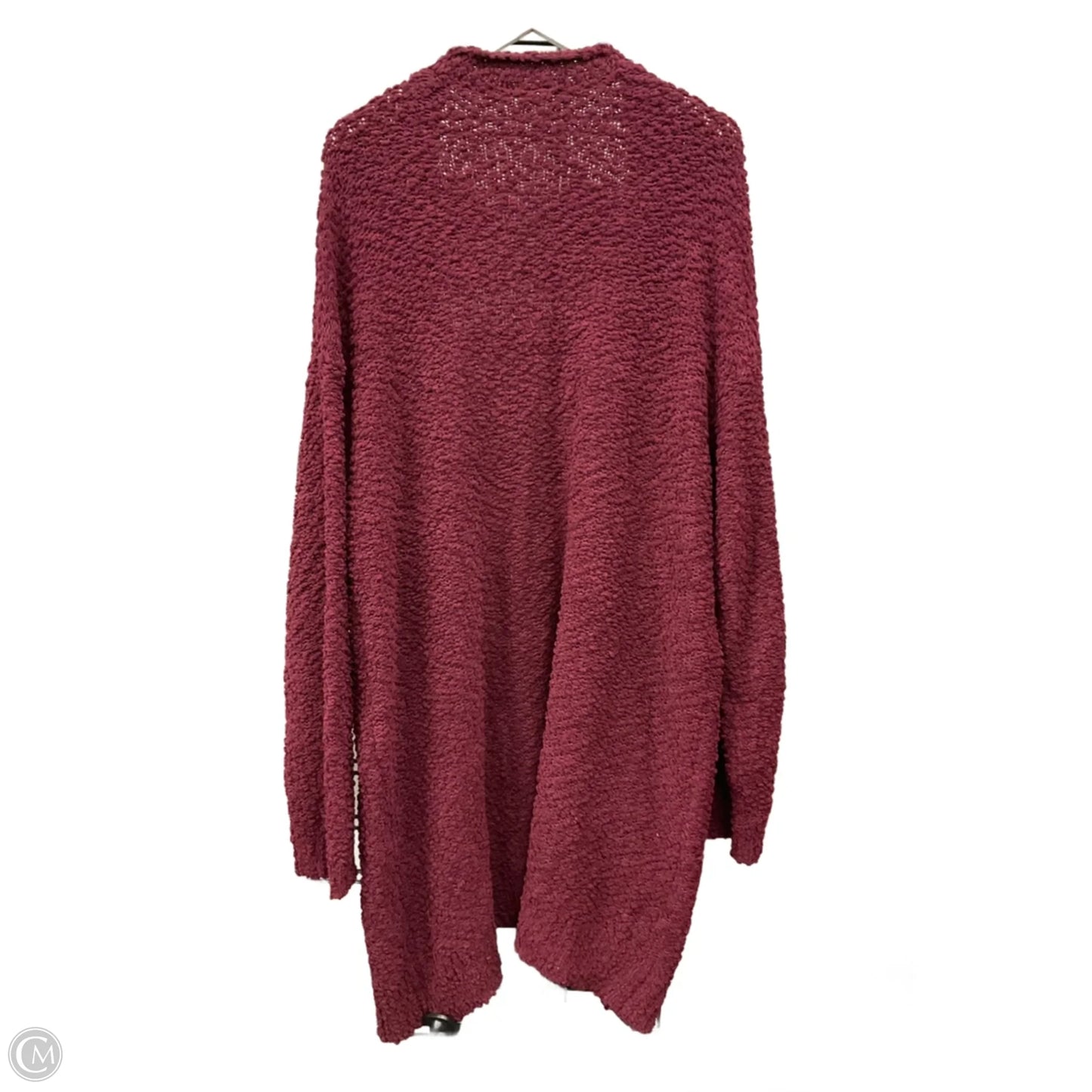 Sweater Cardigan By Clothes Mentor In Maroon, Size: 2x