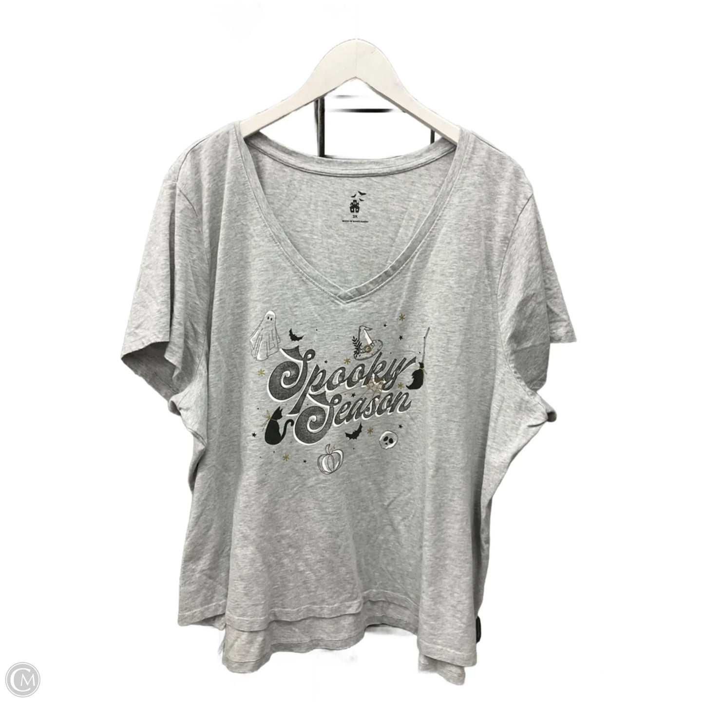 Top Short Sleeve By Clothes Mentor In Grey, Size: 3x