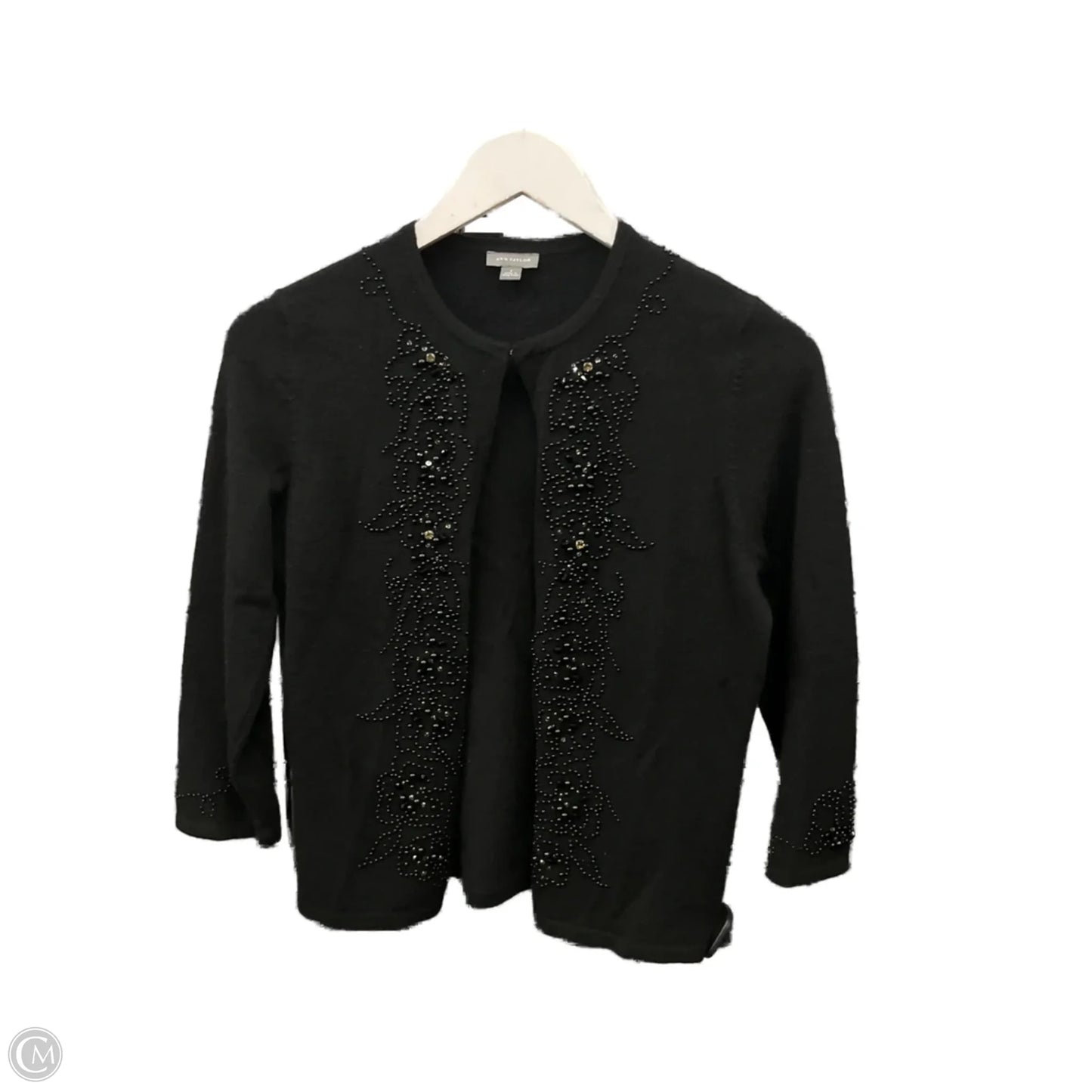 Sweater Cardigan By Ann Taylor In Black, Size: S