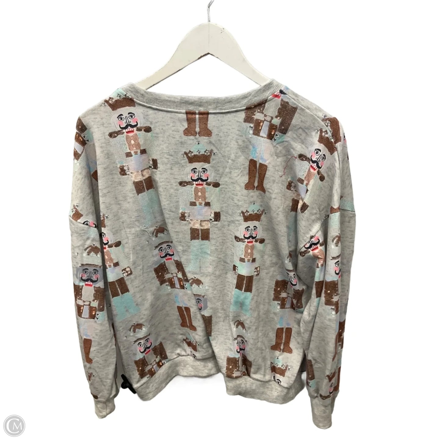 Top Long Sleeve By Cme In Grey, Size: M