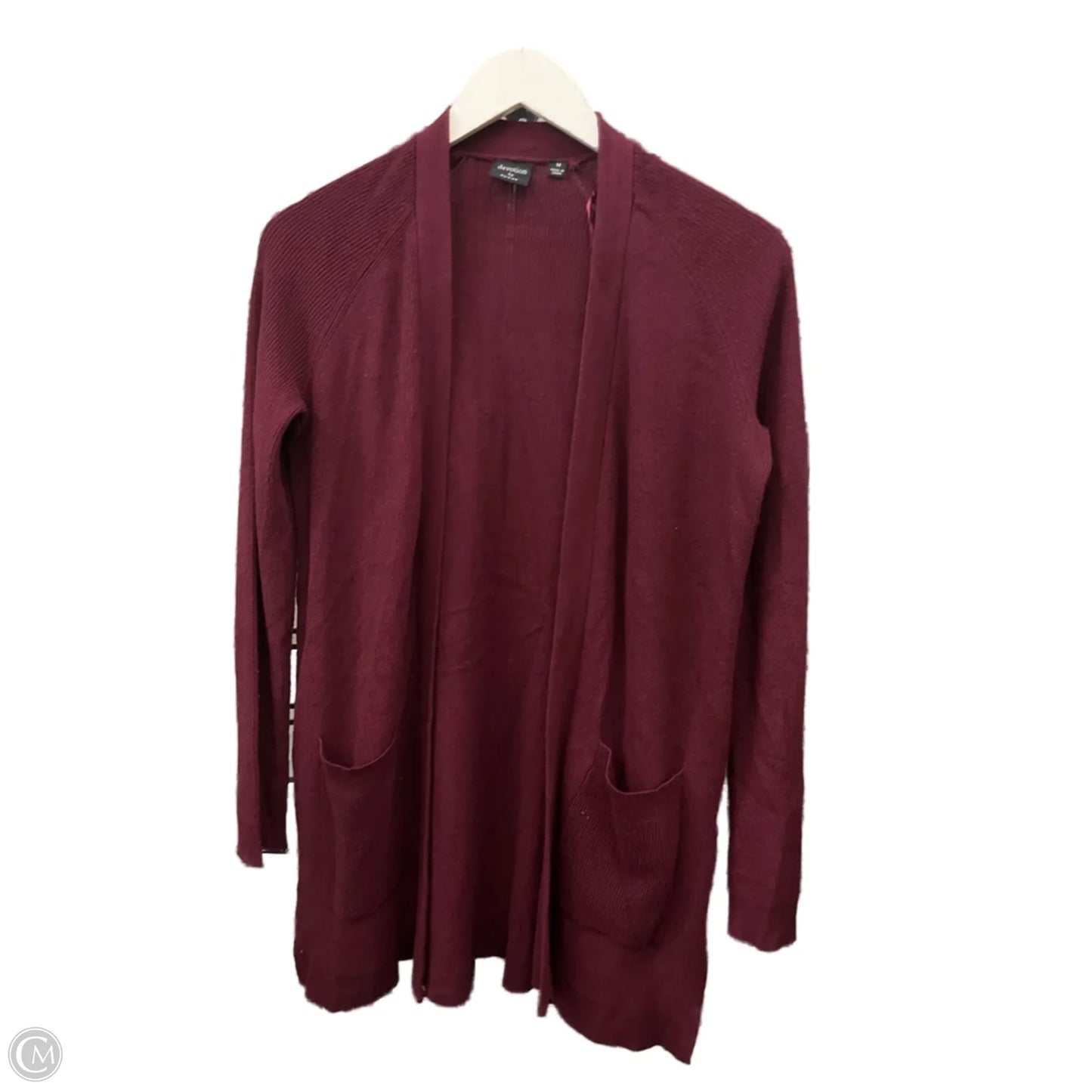 Sweater Cardigan By Cyrus Knits In Maroon, Size: M