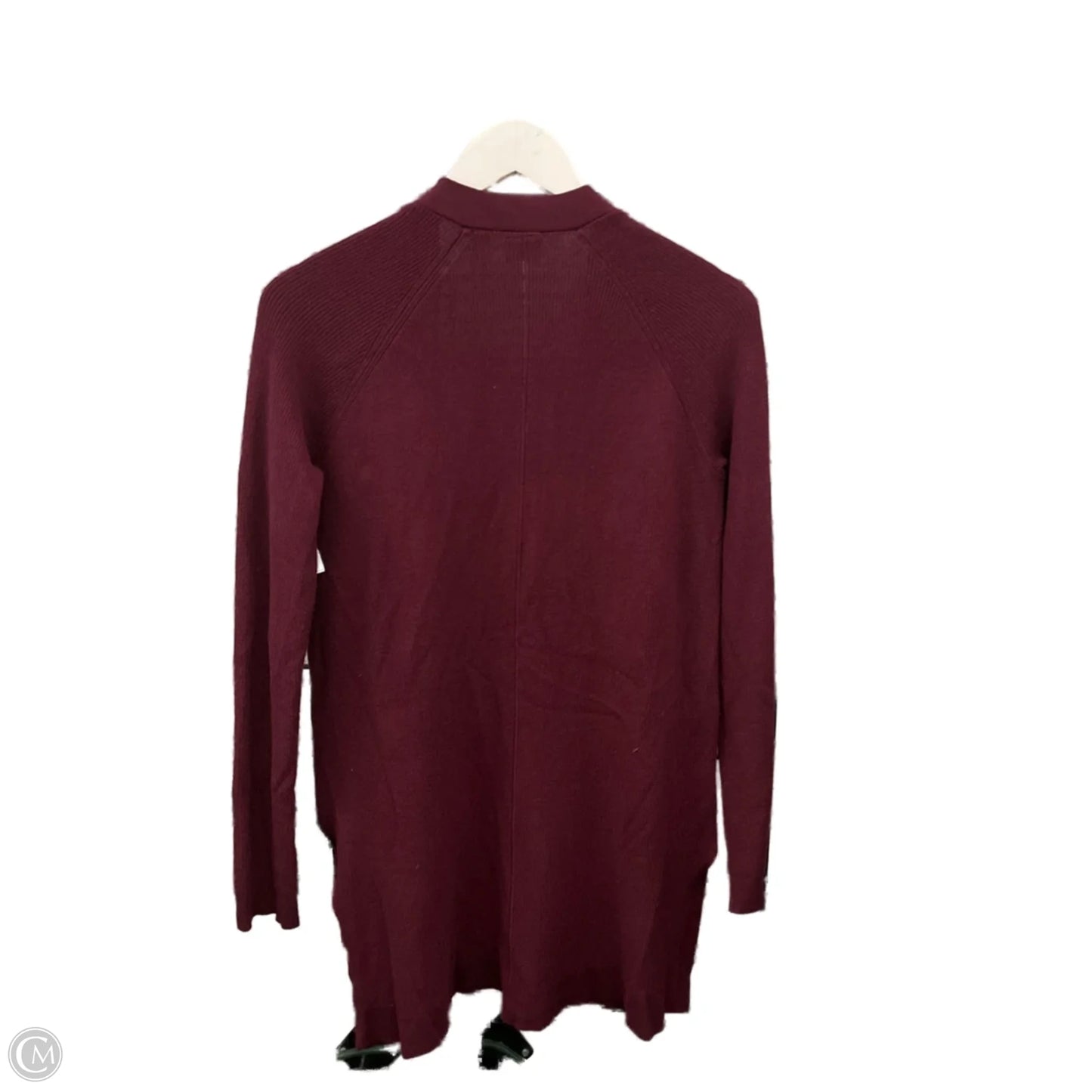 Sweater Cardigan By Cyrus Knits In Maroon, Size: M