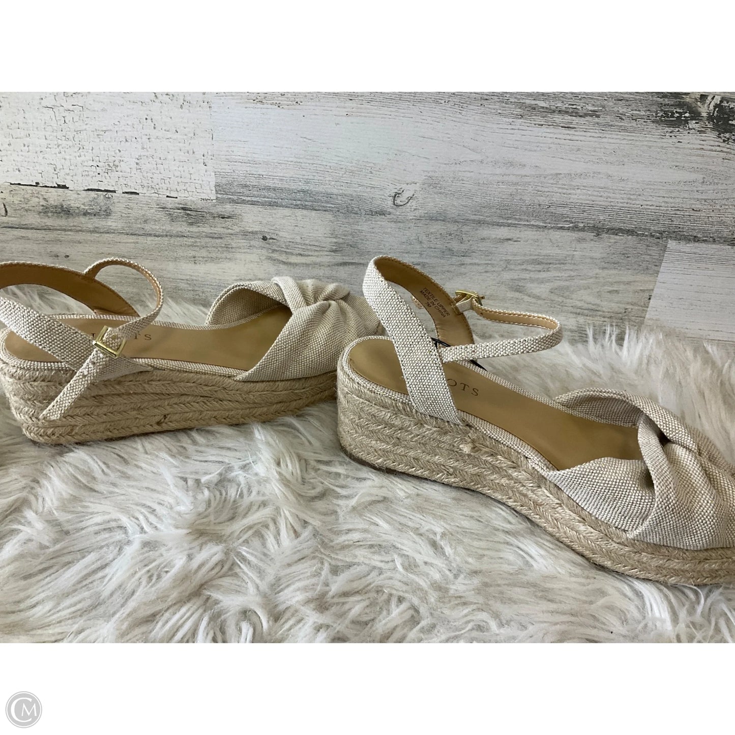 Sandals Heels Wedge By Talbots In Cream, Size: 7