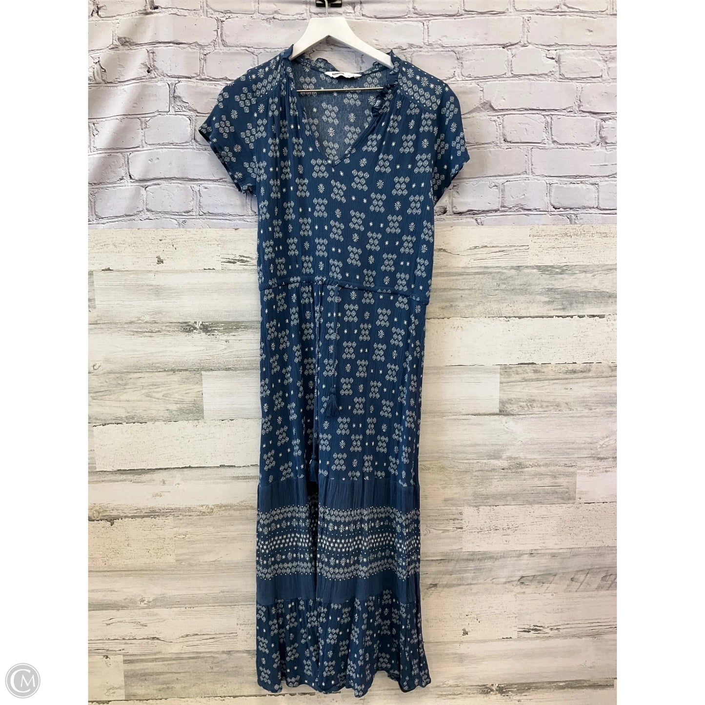 Dress Casual Midi By Sonoma In Blue & White, Size: L