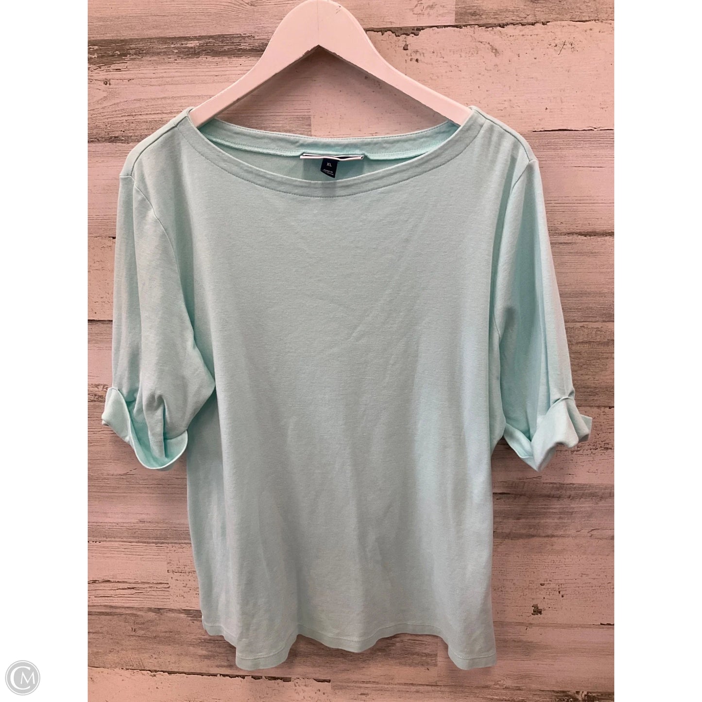 Top Short Sleeve By Karen Scott In Green, Size: Xl