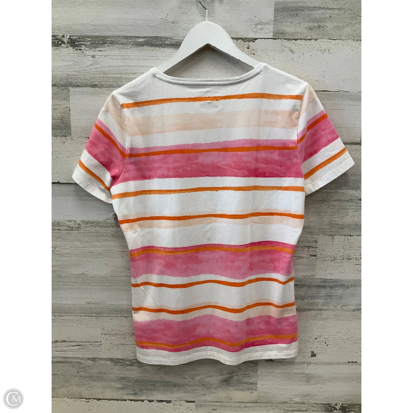 Top Short Sleeve By Talbots In Striped Pattern, Size: Lp