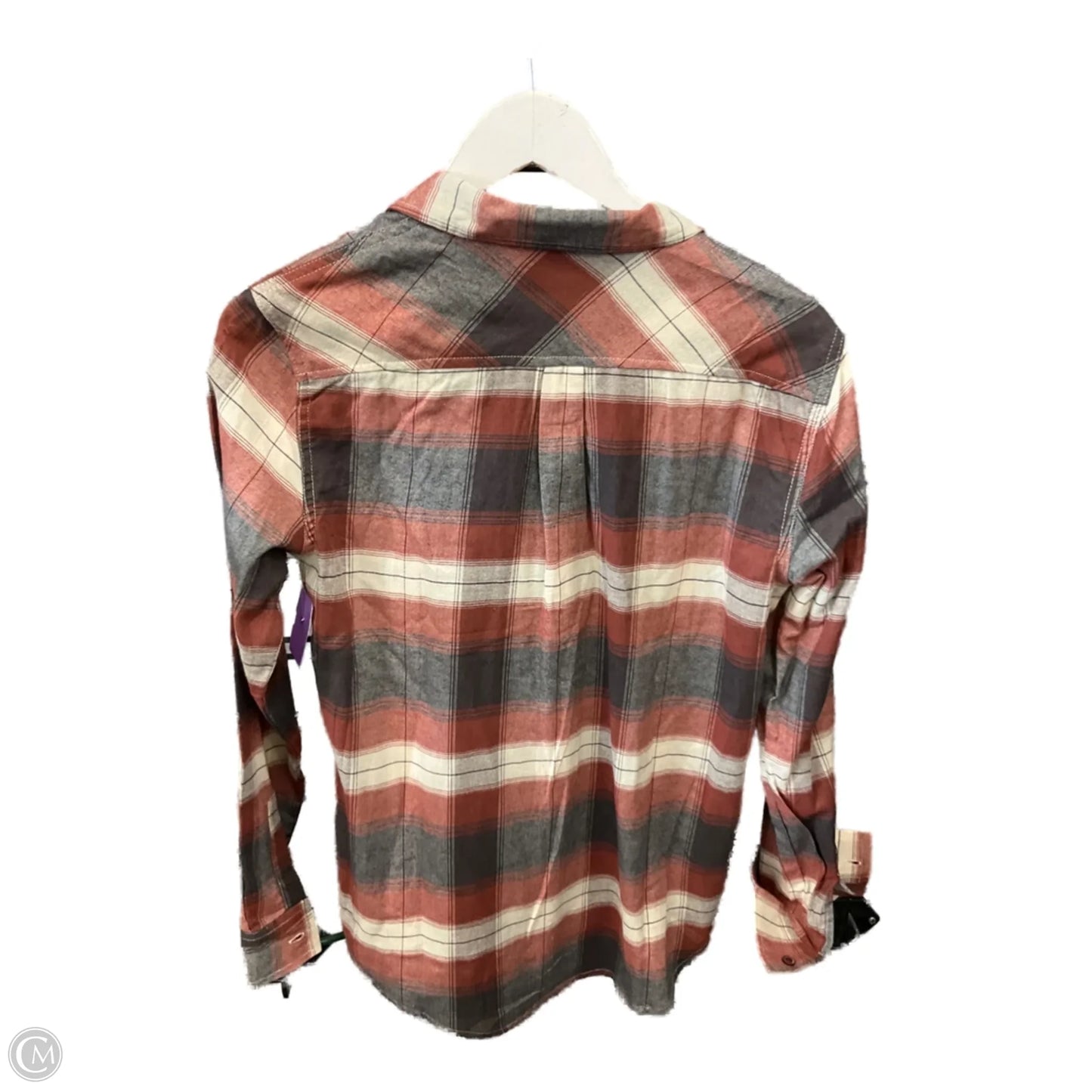 Top Long Sleeve By Weatherproof In Cream & Grey, Size: M