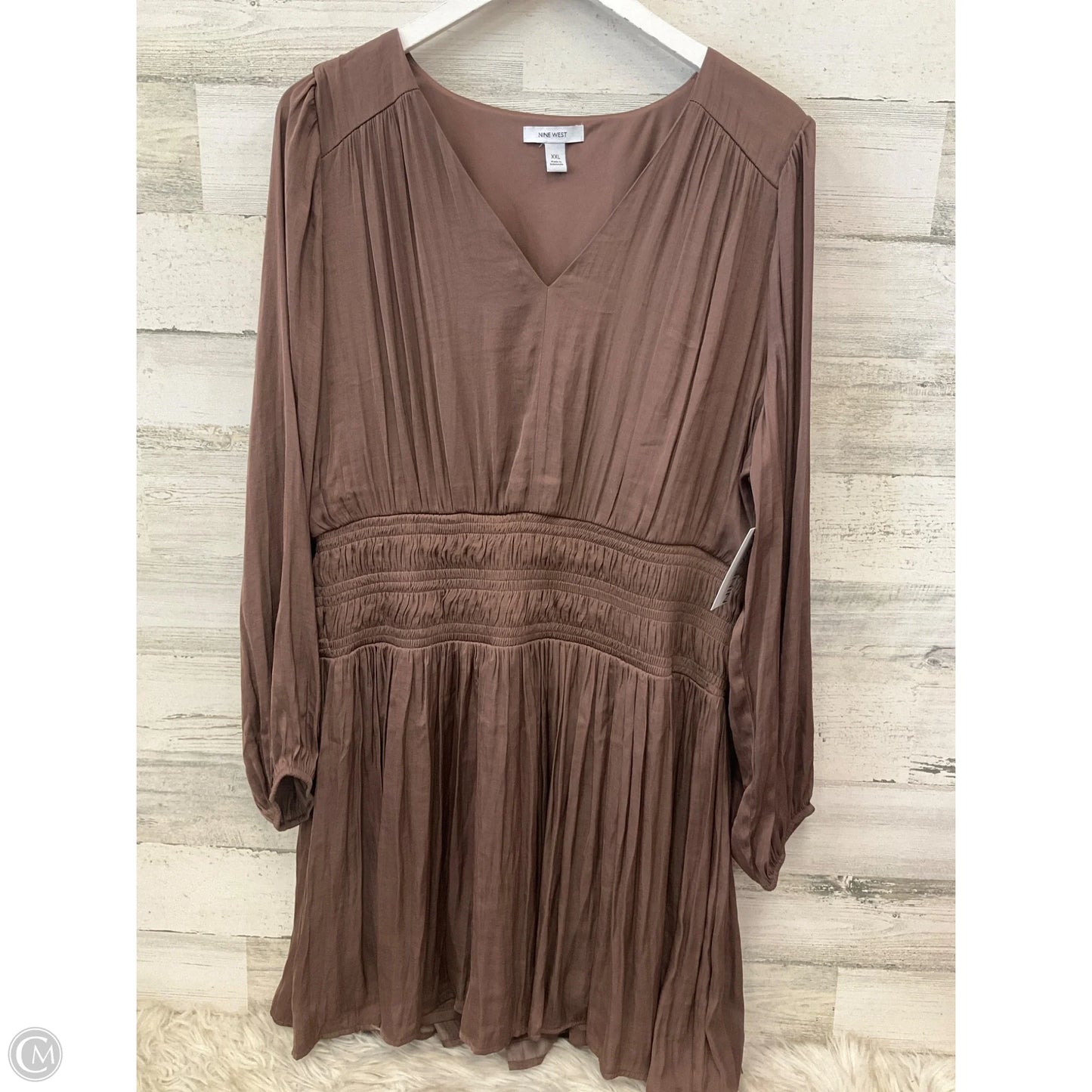 Dress Casual Short By Nine West Apparel In Brown, Size: Xxl