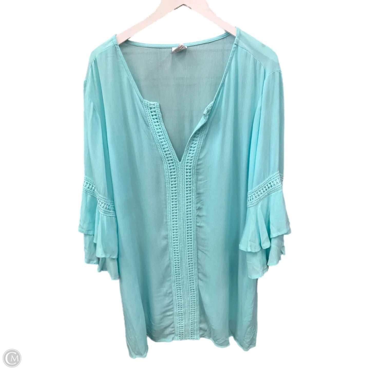 Swimwear Cover-up By Cme In Aqua, Size: 2x