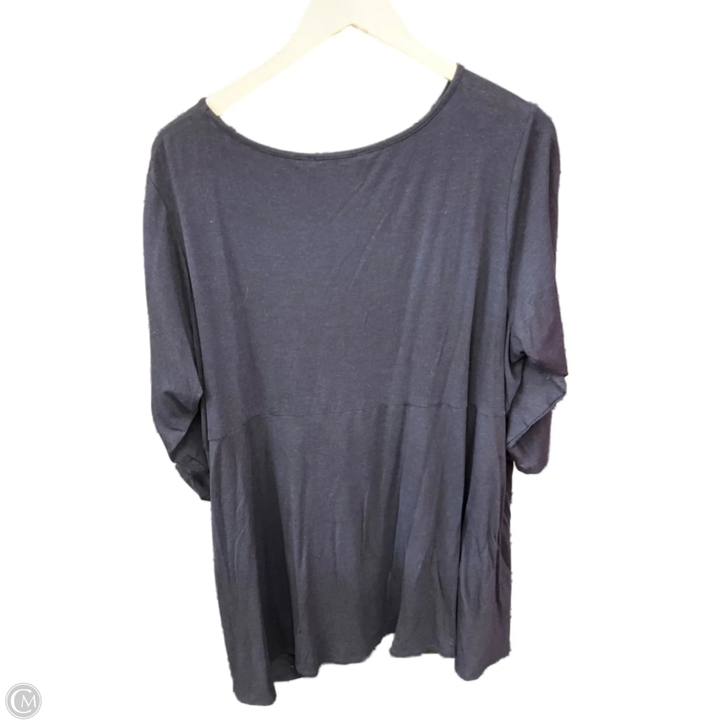 Top 3/4 Sleeve By Philosophy In Navy, Size: 2x