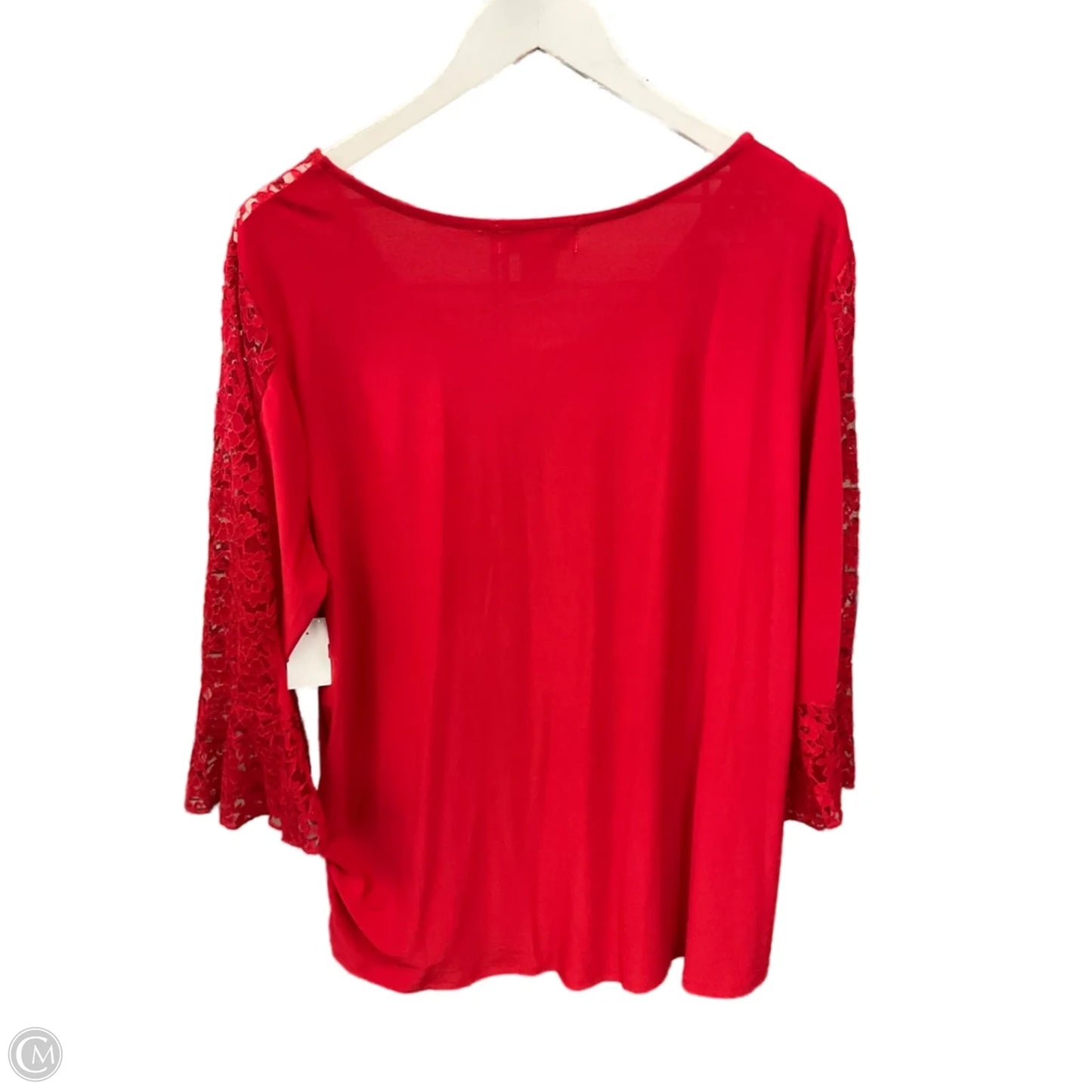 Top 3/4 Sleeve By Clothes Mentor In Red, Size: 3x