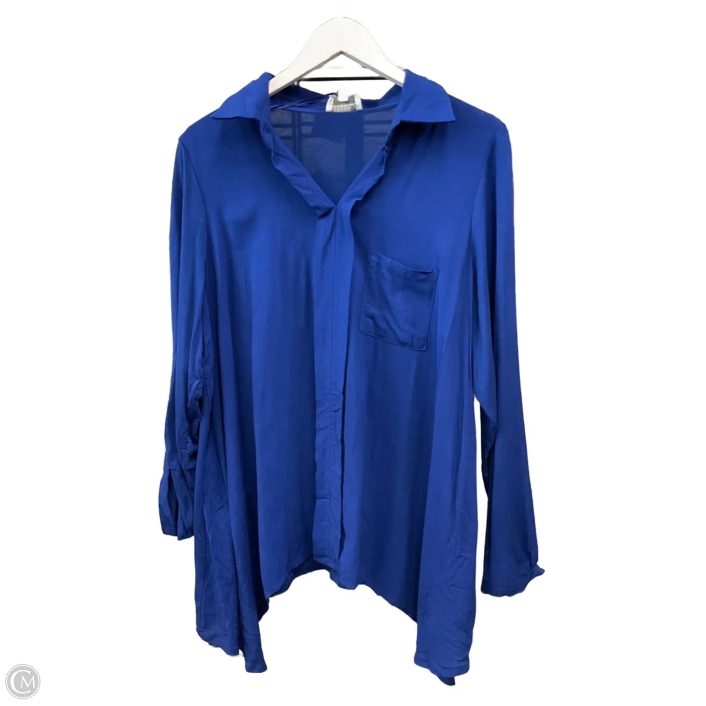 Top Long Sleeve By Joseph A. In Blue, Size: 2x
