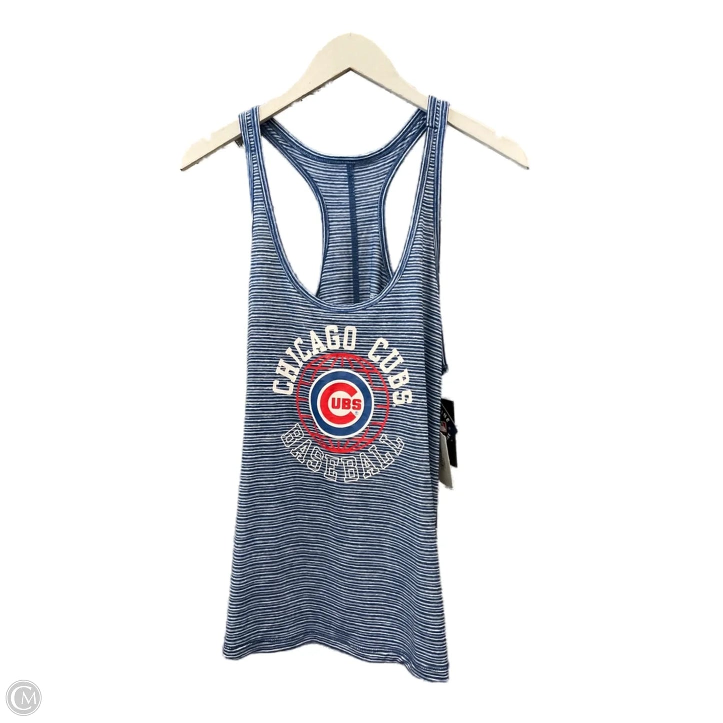 Athletic Tank Top By Clothes Mentor In Blue & White, Size: L