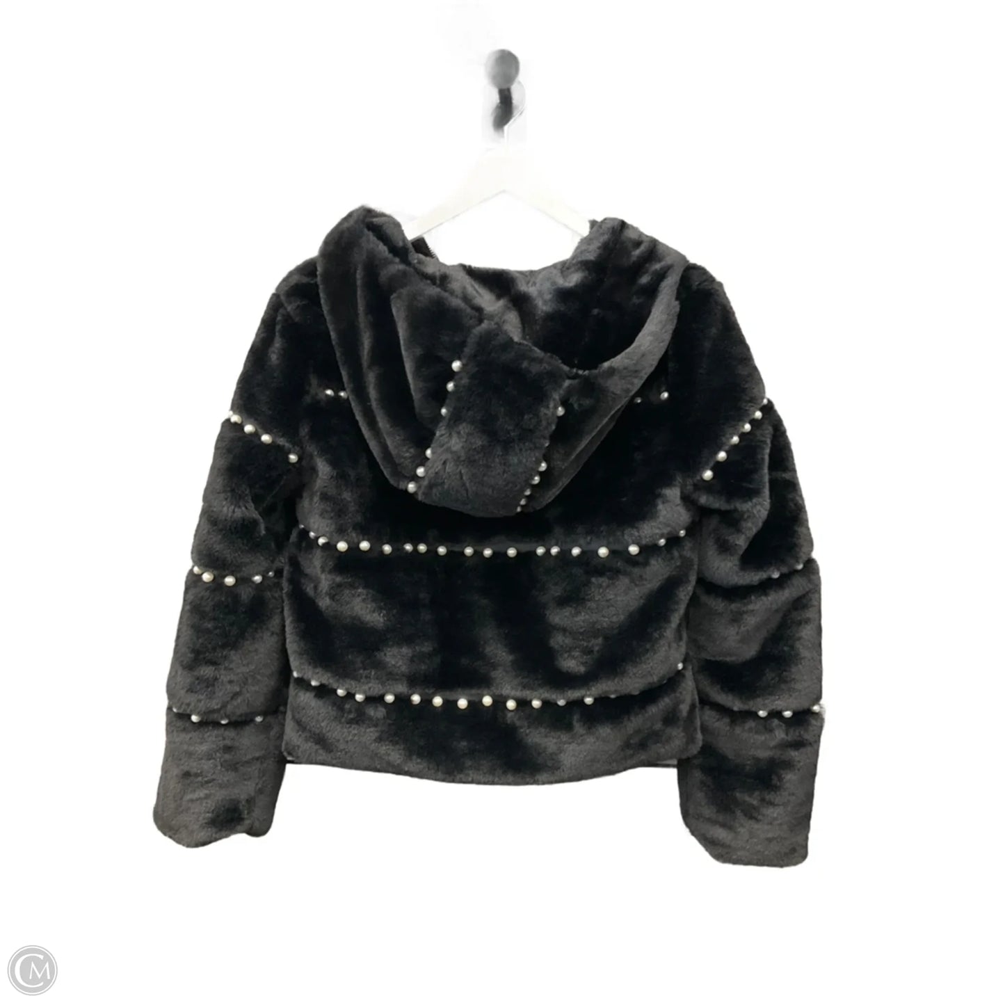 Jacket Faux Fur & Sherpa By Clothes Mentor In Black, Size: L