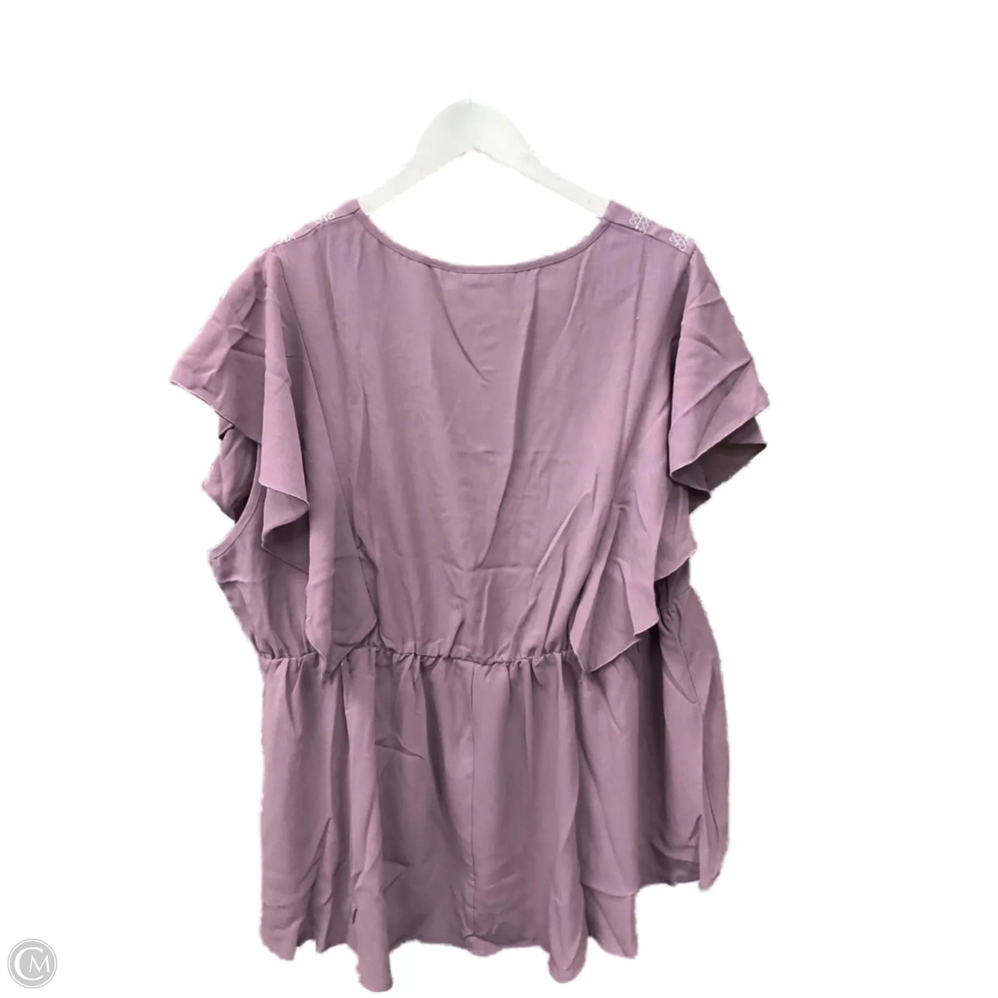 Top Short Sleeve By Bloomchic In Purple, Size: 3x