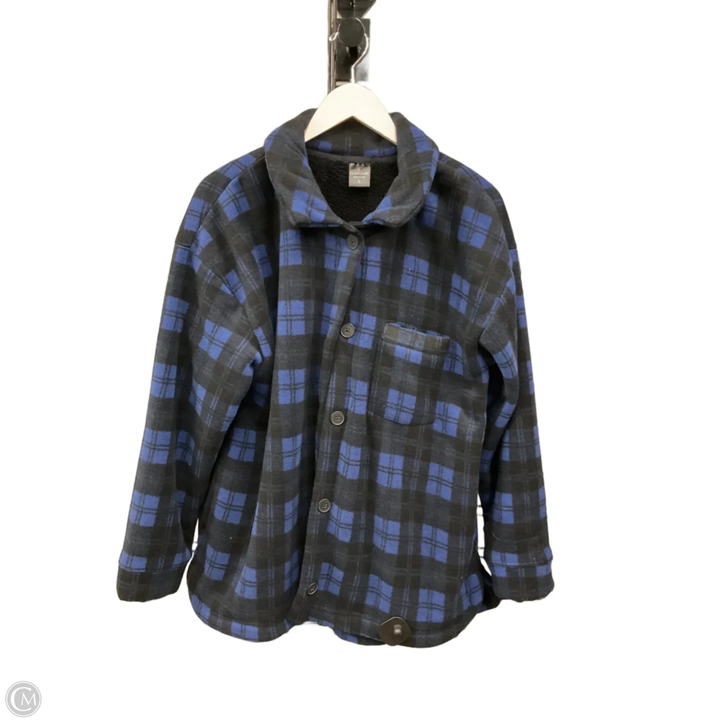 Jacket Shirt By Cuddl Duds In Blue, Size: L