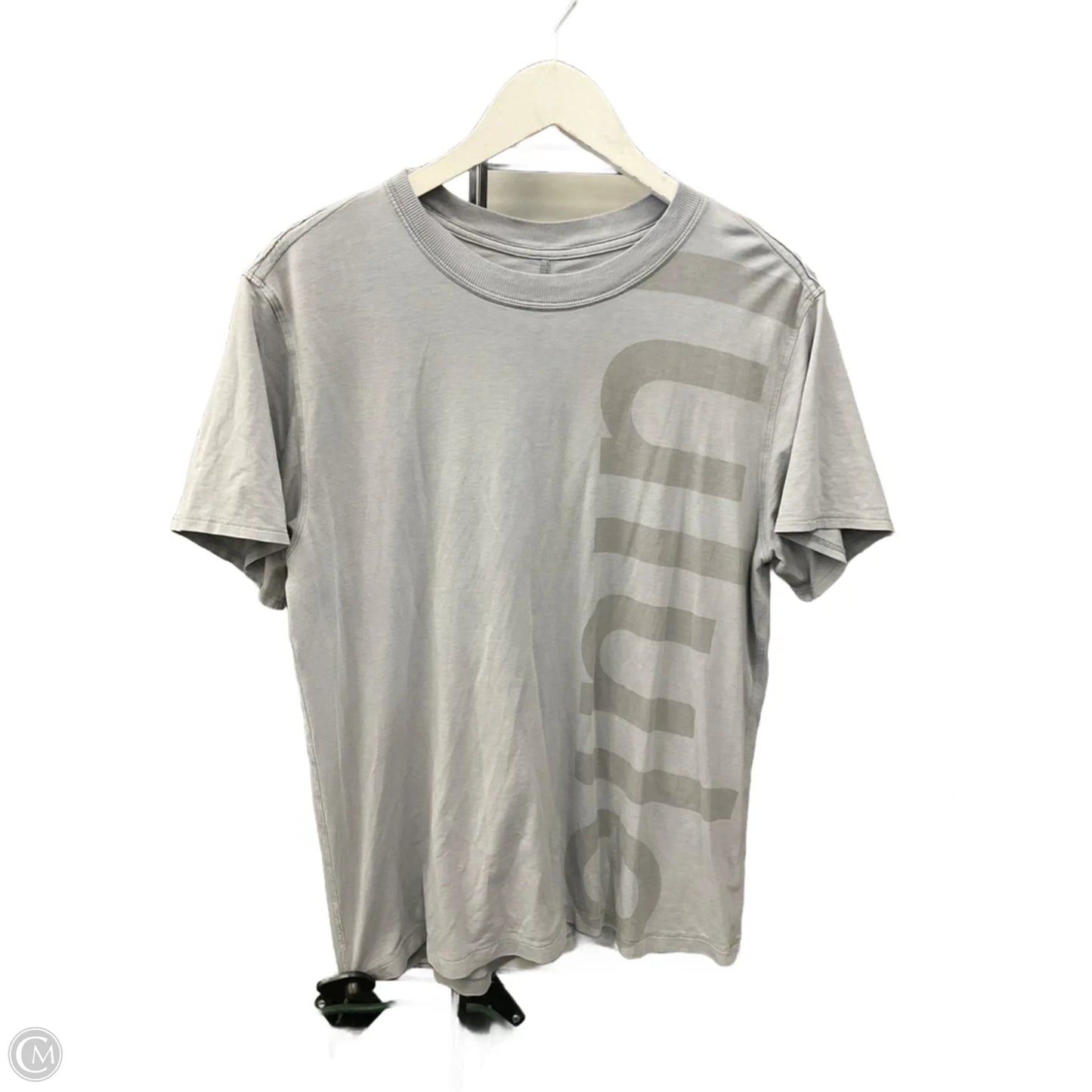 Athletic Top Short Sleeve By Lululemon In Grey, Size: M
