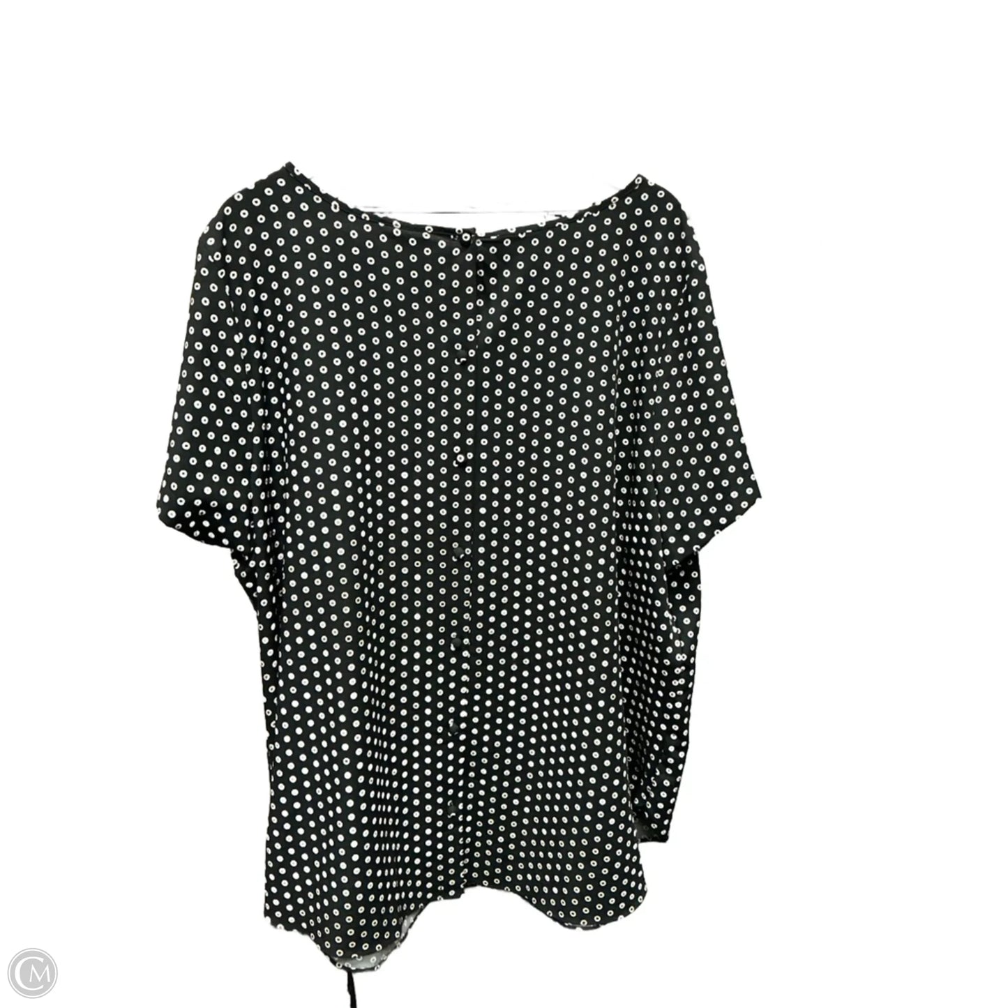 Top Short Sleeve By Ava & Viv In Black & White, Size: 3x