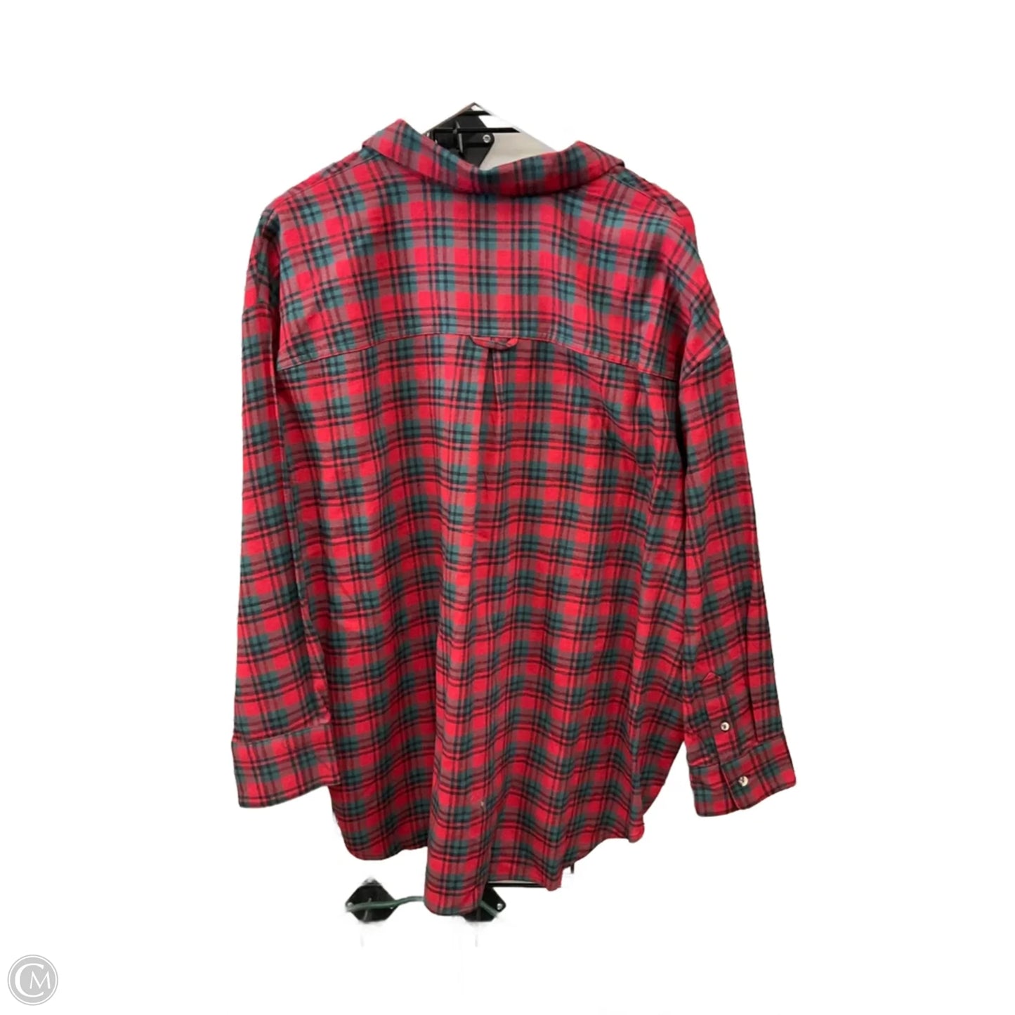 Top Long Sleeve By Old Navy In Plaid Pattern, Size: Xxl