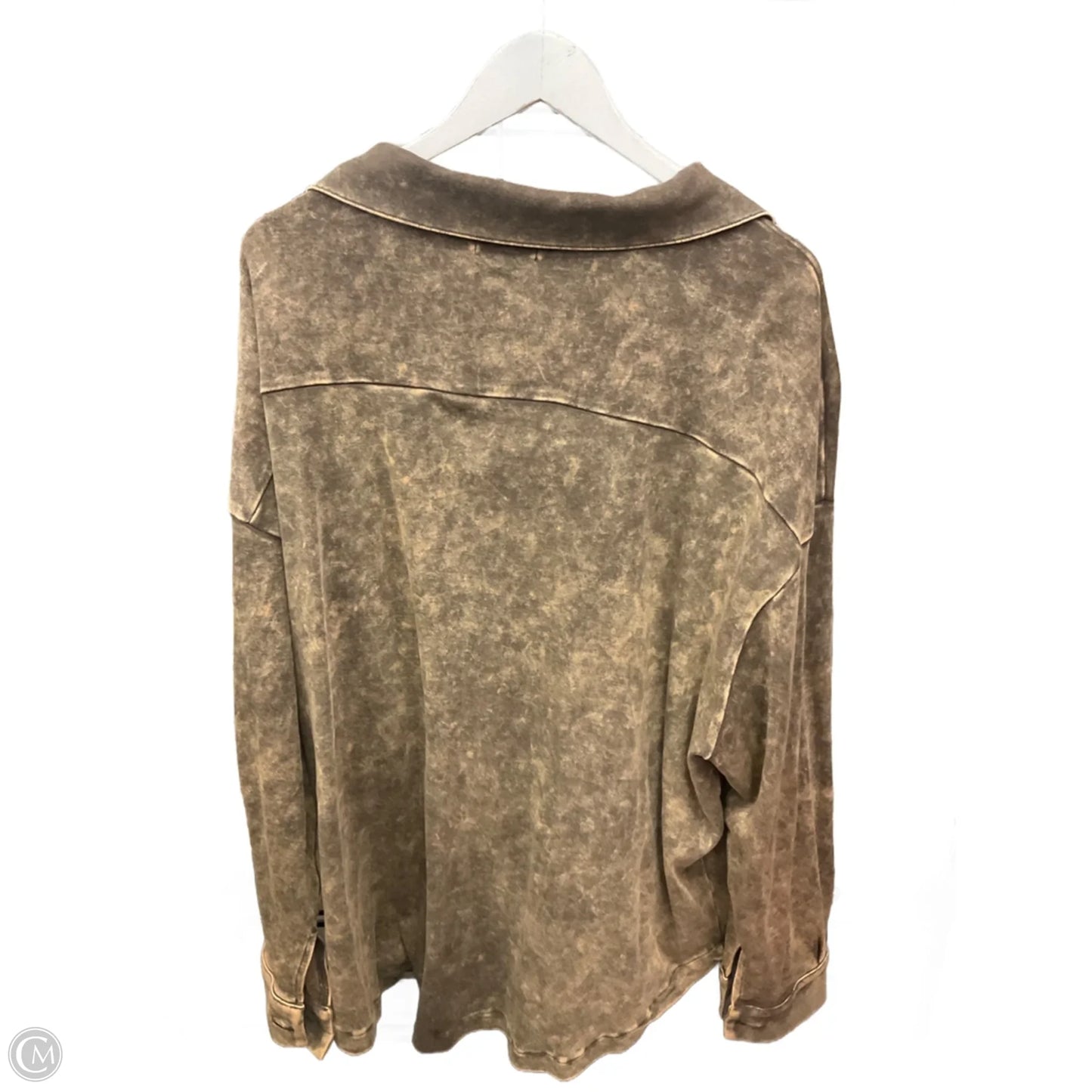 Jacket Shirt By Zenana In Brown, Size: 3x