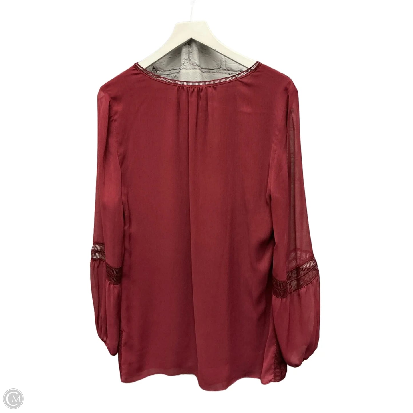 Tunic Long Sleeve By White House Black Market In Red, Size: L