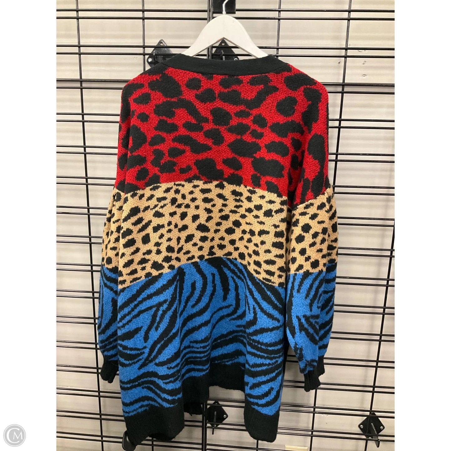 Sweater Cardigan By Terra & Sky In Animal Print, Size: 2x