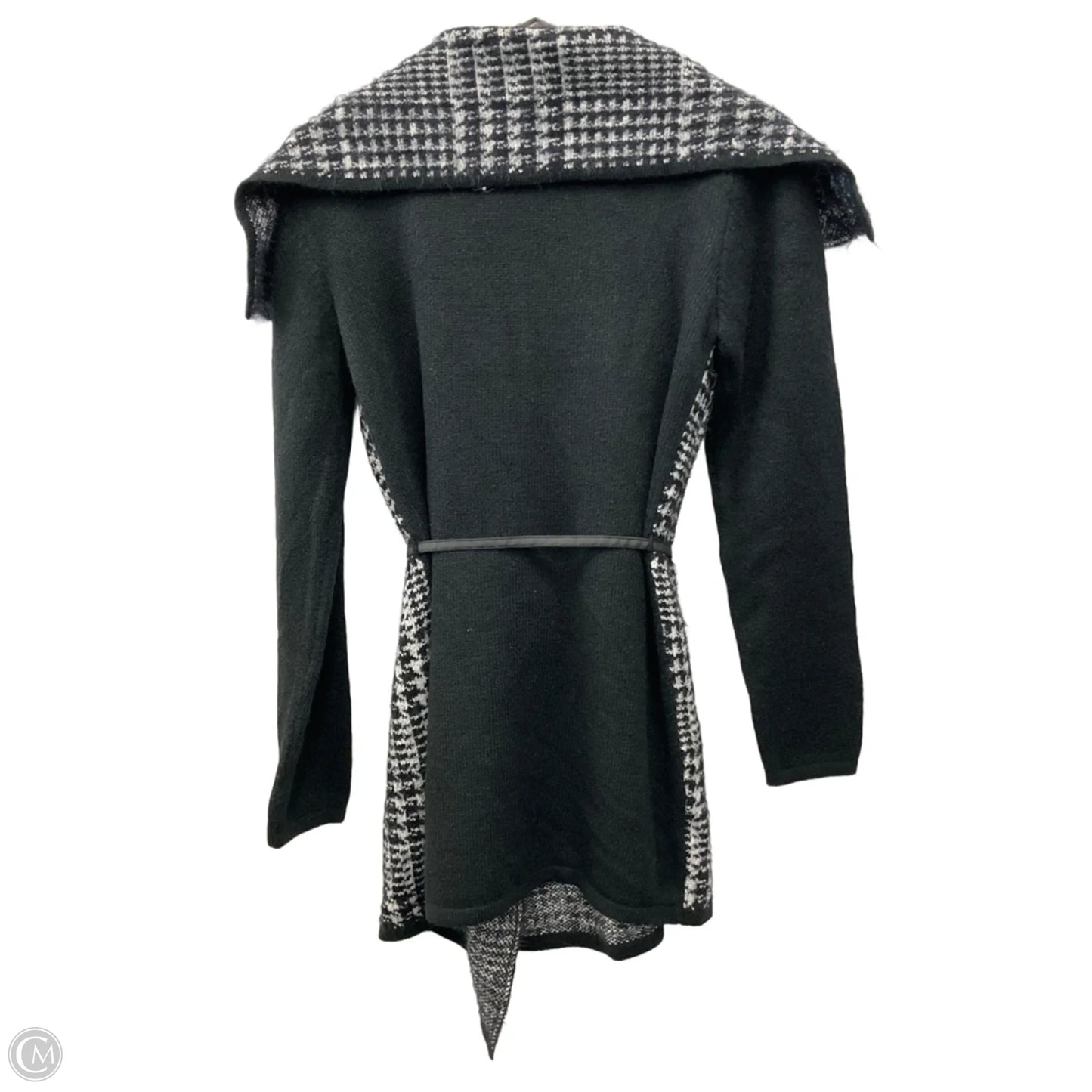 Sweater Cardigan By Clothes Mentor In Black & White, Size: S