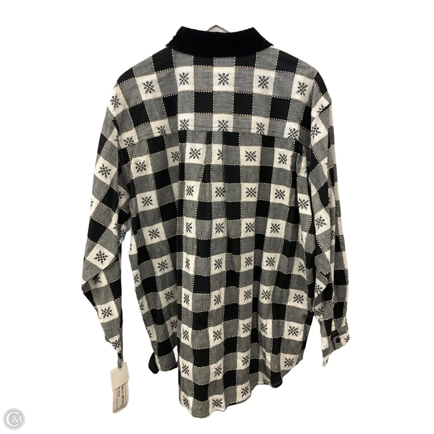 Top Long Sleeve By Victoria Jones In Black & White, Size: 2x