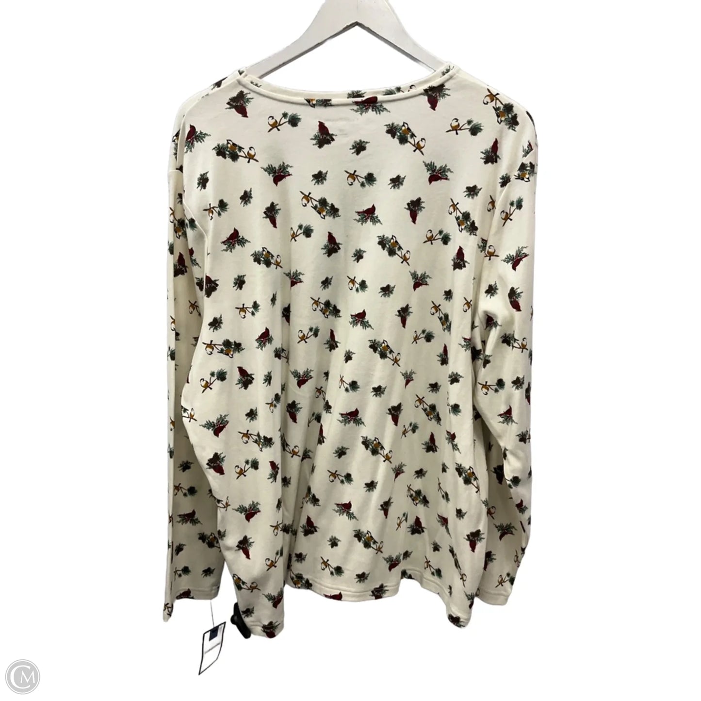 Top Long Sleeve By Croft And Barrow In Cream, Size: 3x
