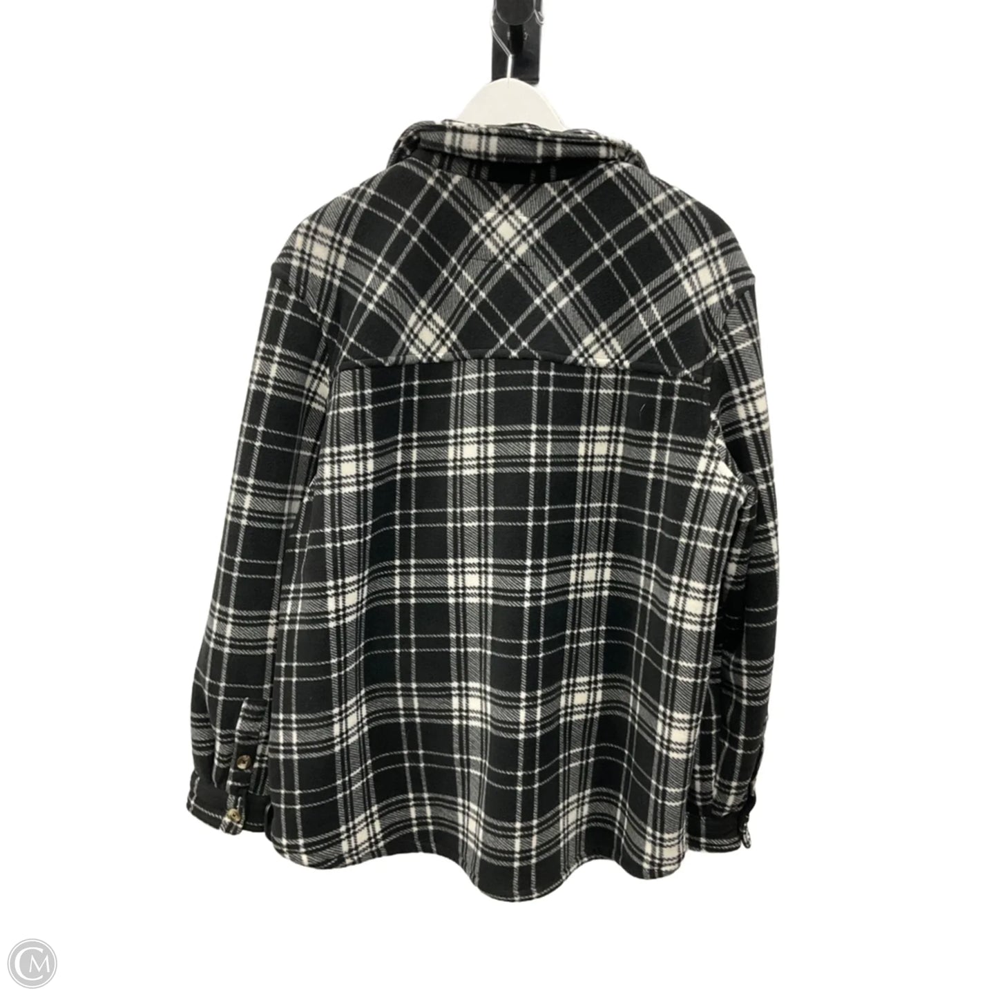 Jacket Shirt By Sage In Black & White, Size: Xl