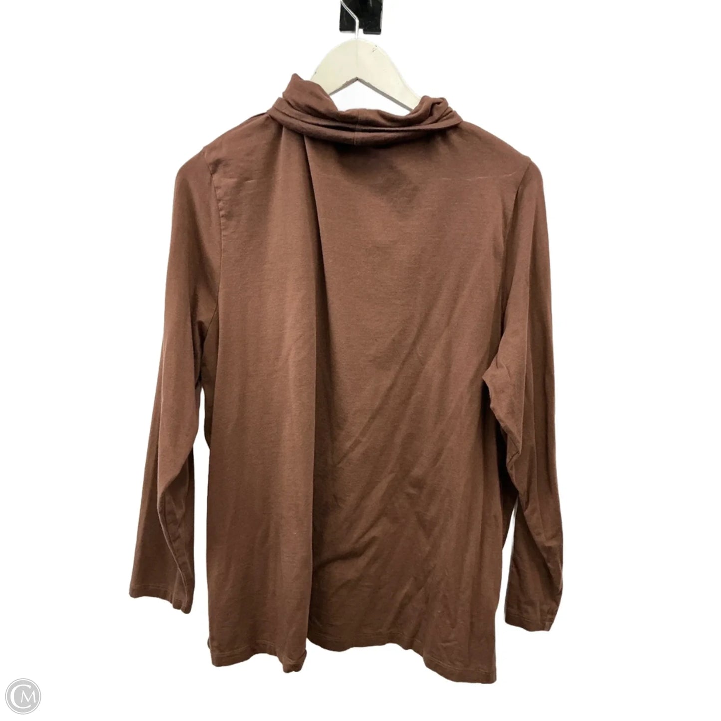 Top Long Sleeve Basic By Lands End In Brown, Size: 2x