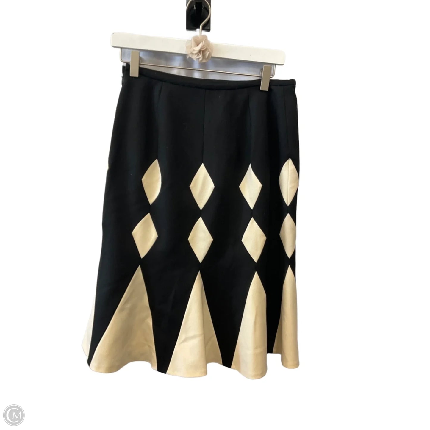Skirt Midi By Carlisle In Black & Cream, Size: 6