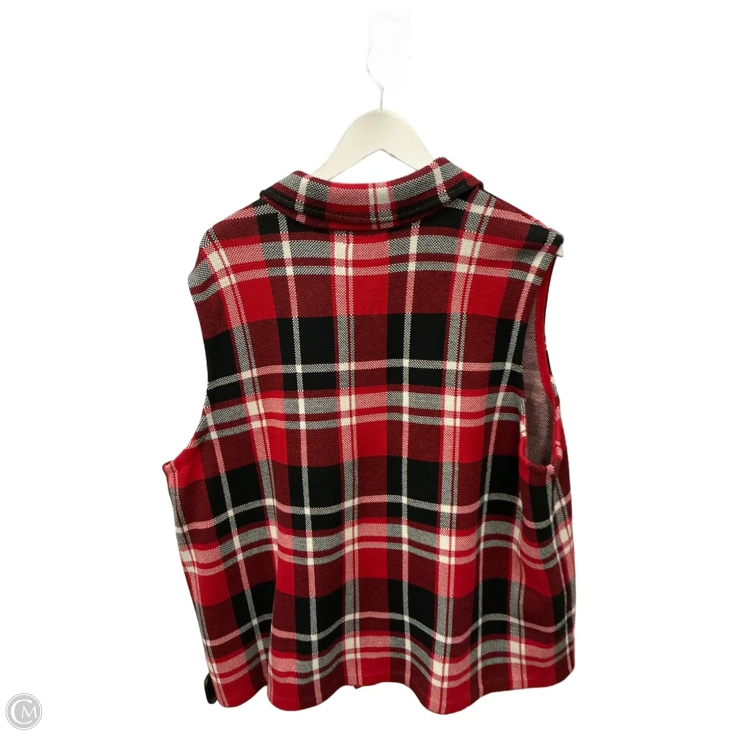 Vest Sweater By Chaps In Red, Size: 2x